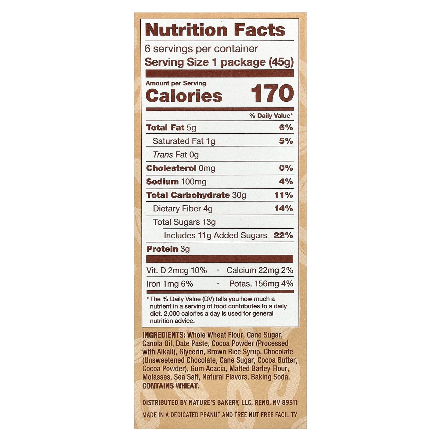 Nature's Bakery, Brownie, Double Chocolate, 6 Twin Packs, 1.59 oz (45 g) Each - Image 2