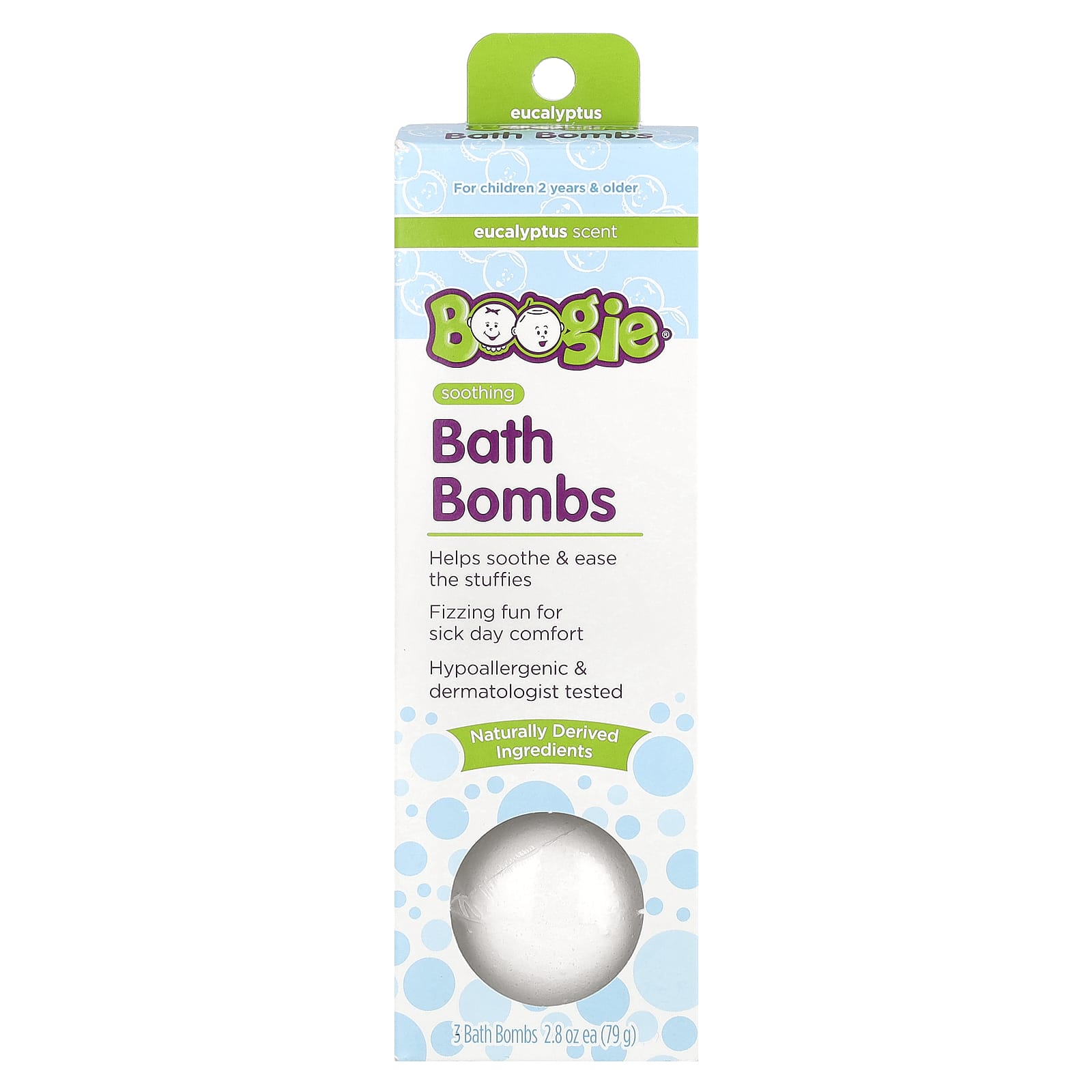 Eucalyptus Soothing Bath Bombs for Kids - 3 Pack, 2.8 oz Each - Image 1