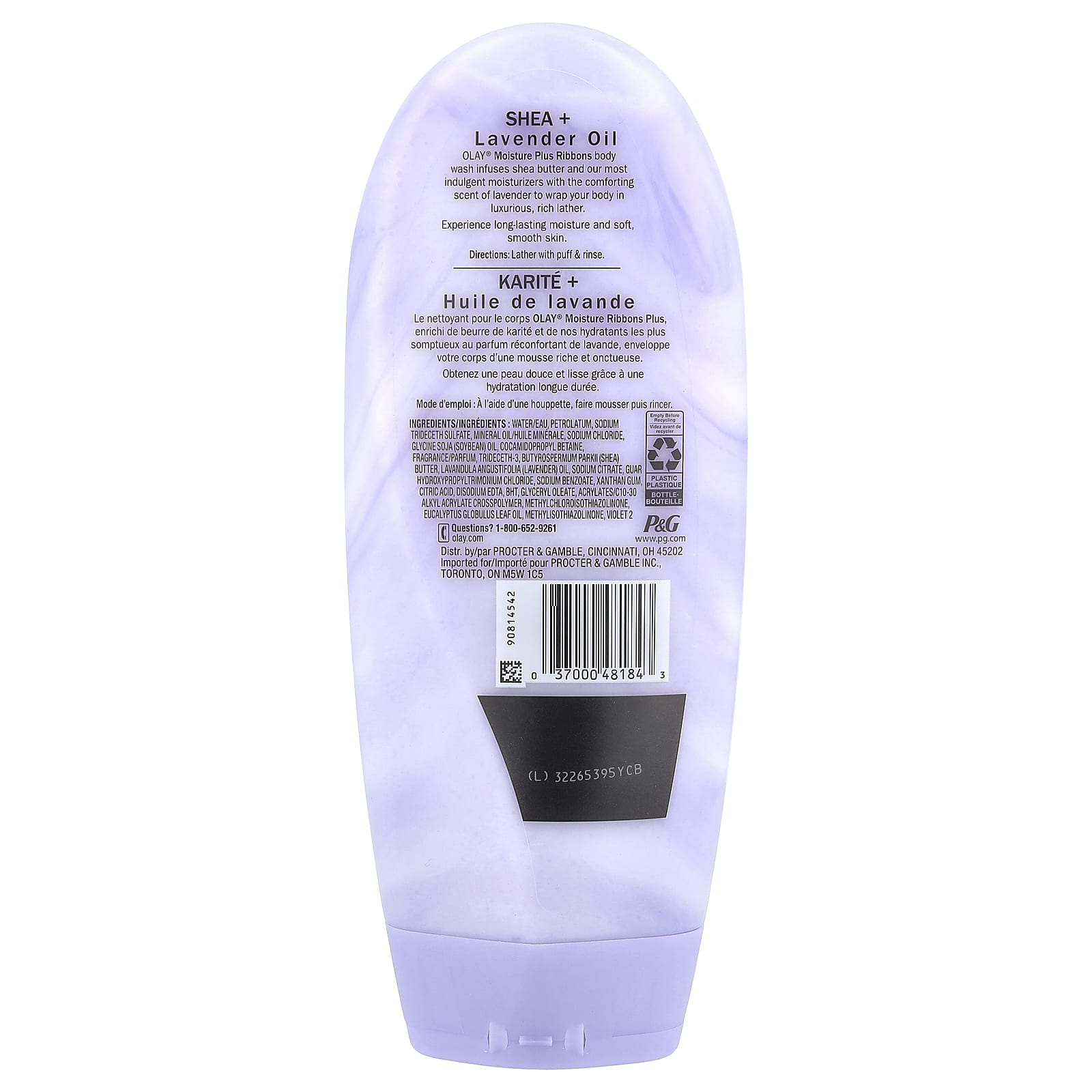 Olay, Moisture Ribbons Plus, Body Wash, Shea + Lavender Oil, 18 fl oz (532 ml) - Image 2