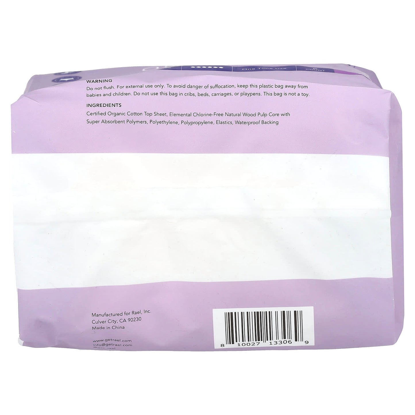 Rael, Organic Cotton Cover Period Underwear, L/XL , 5 Count - Image 2