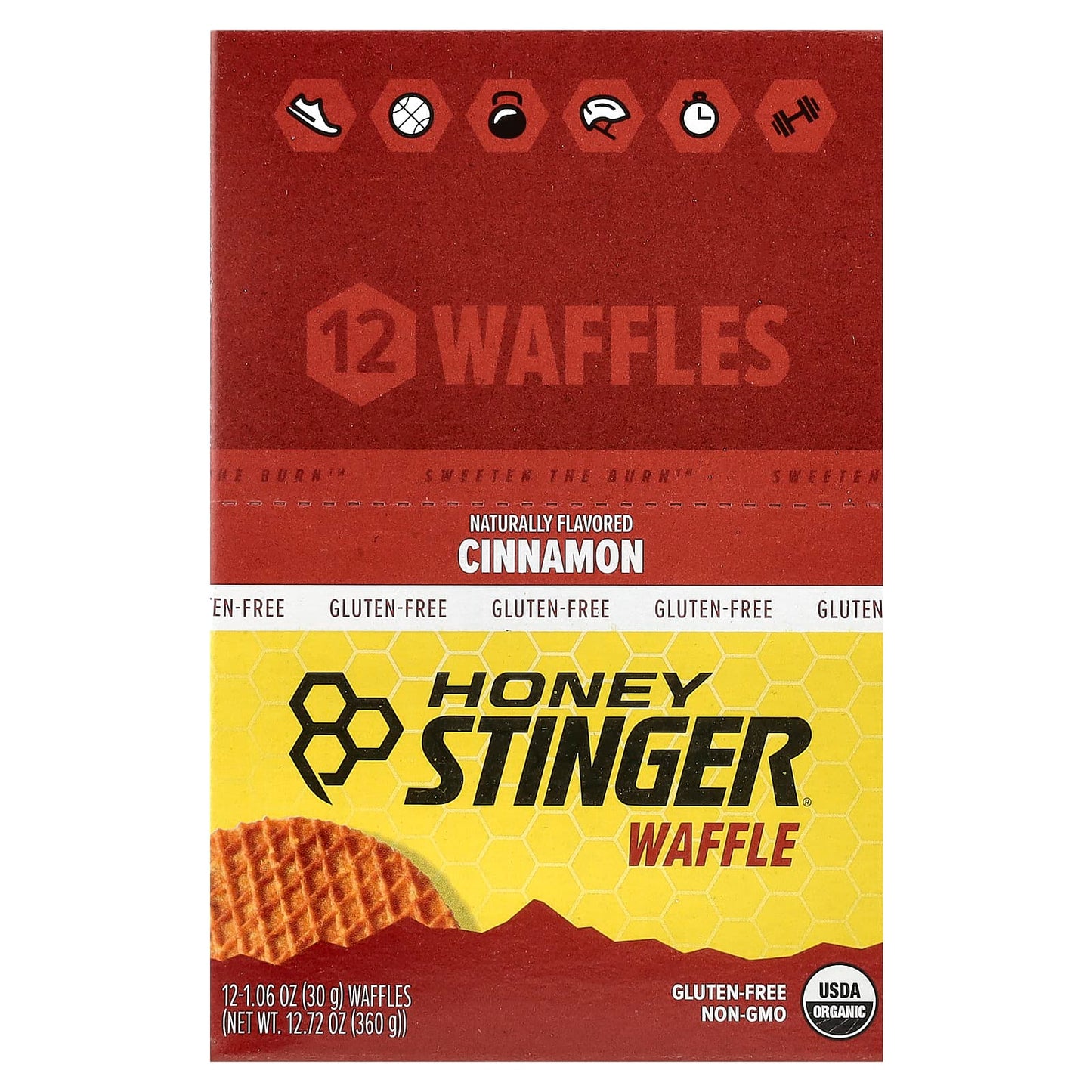 Honey Stinger Energy Waffles, Cinnamon Flavor, 12 Count, Gluten-Free - Image 1