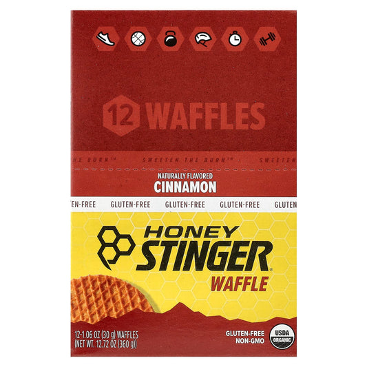 Honey Stinger Energy Waffles, Cinnamon Flavor, 12 Count, Gluten-Free - Image 1