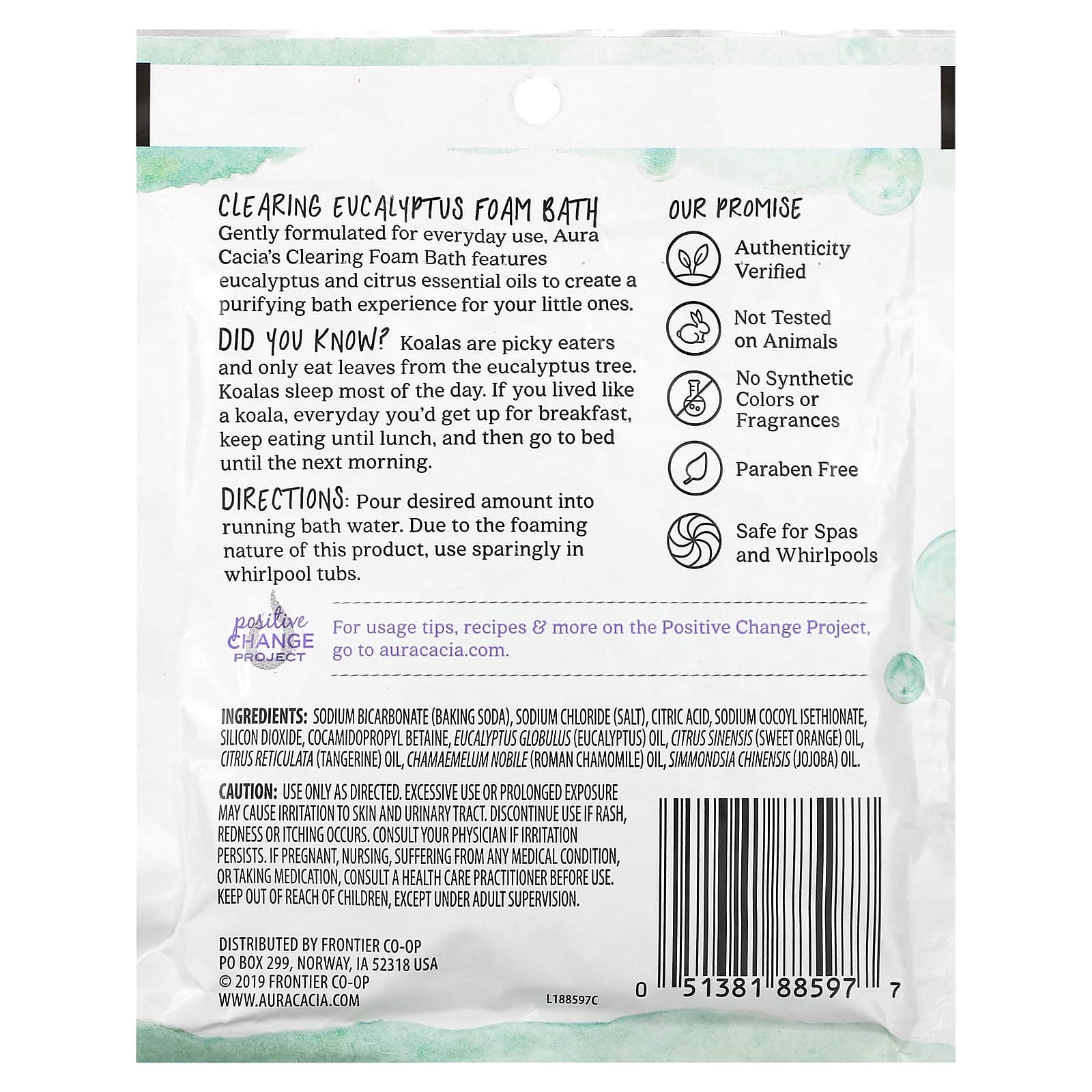 Aura Cacia Clearing Eucalyptus Foam Bath, 2.5 oz - Image 2