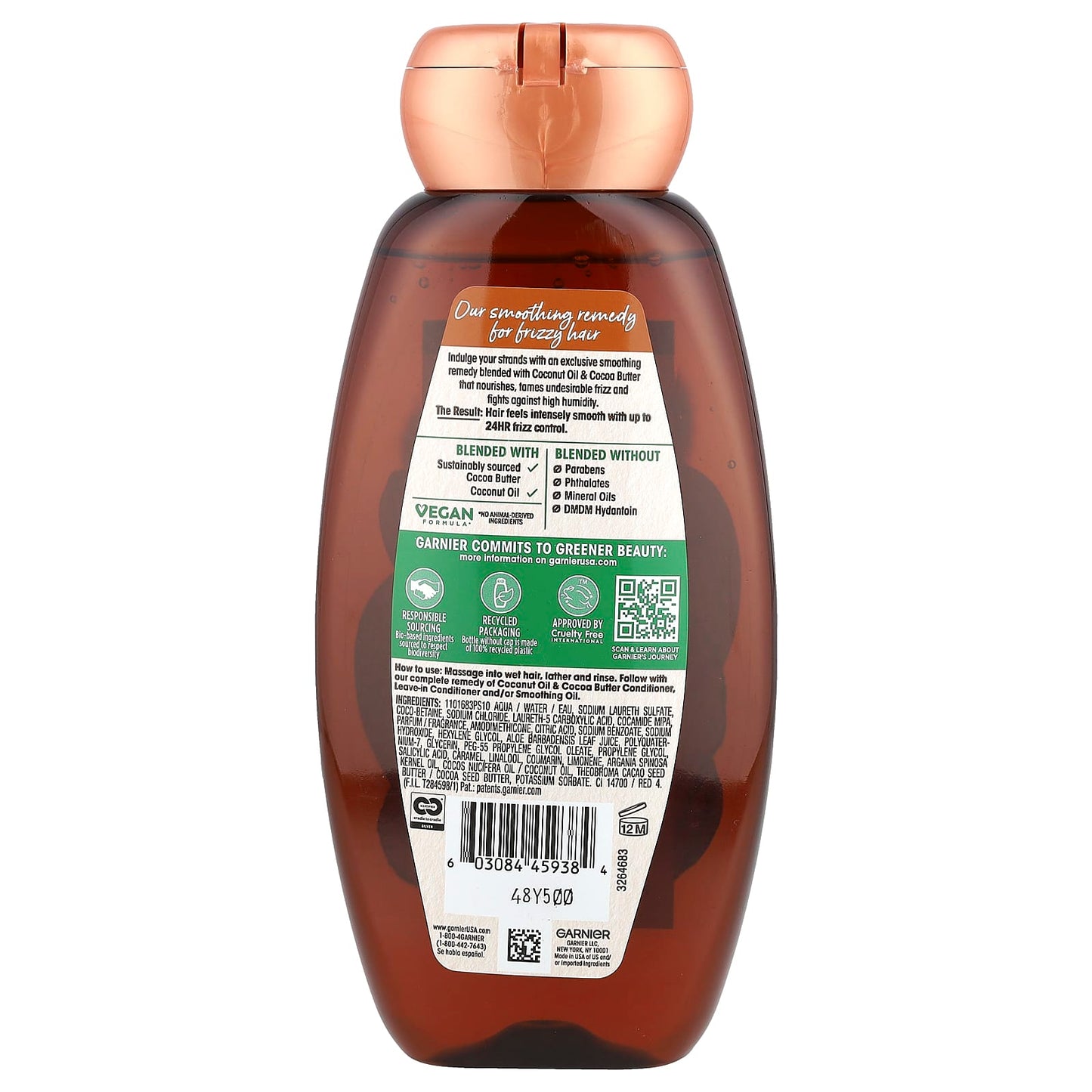 Garnier Whole Blends Smoothing Shampoo Coconut Oil & Cocoa Butter - Image 2