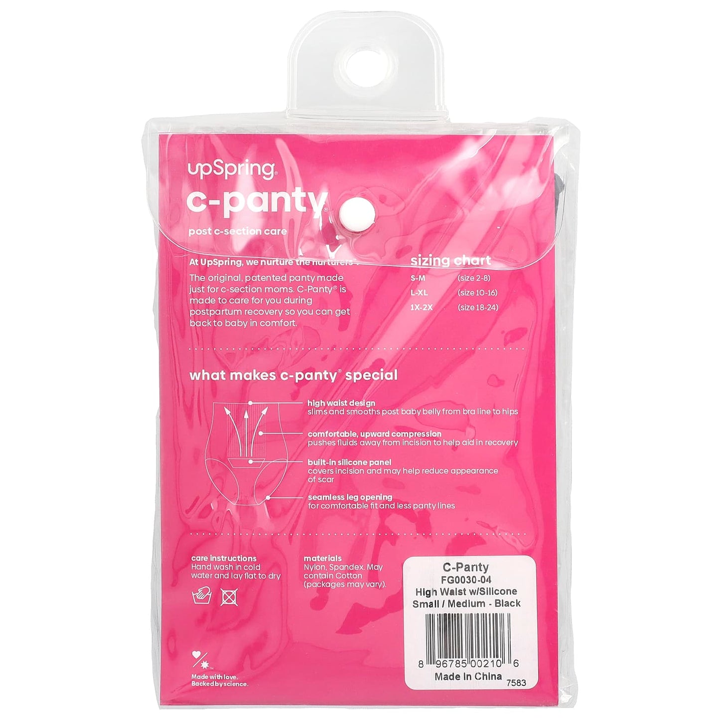 UpSpring, C-Panty®, Post C-Section Care, With Silicon Panel, High Waist, Small/Medium, Black, 1 Count - Image 2