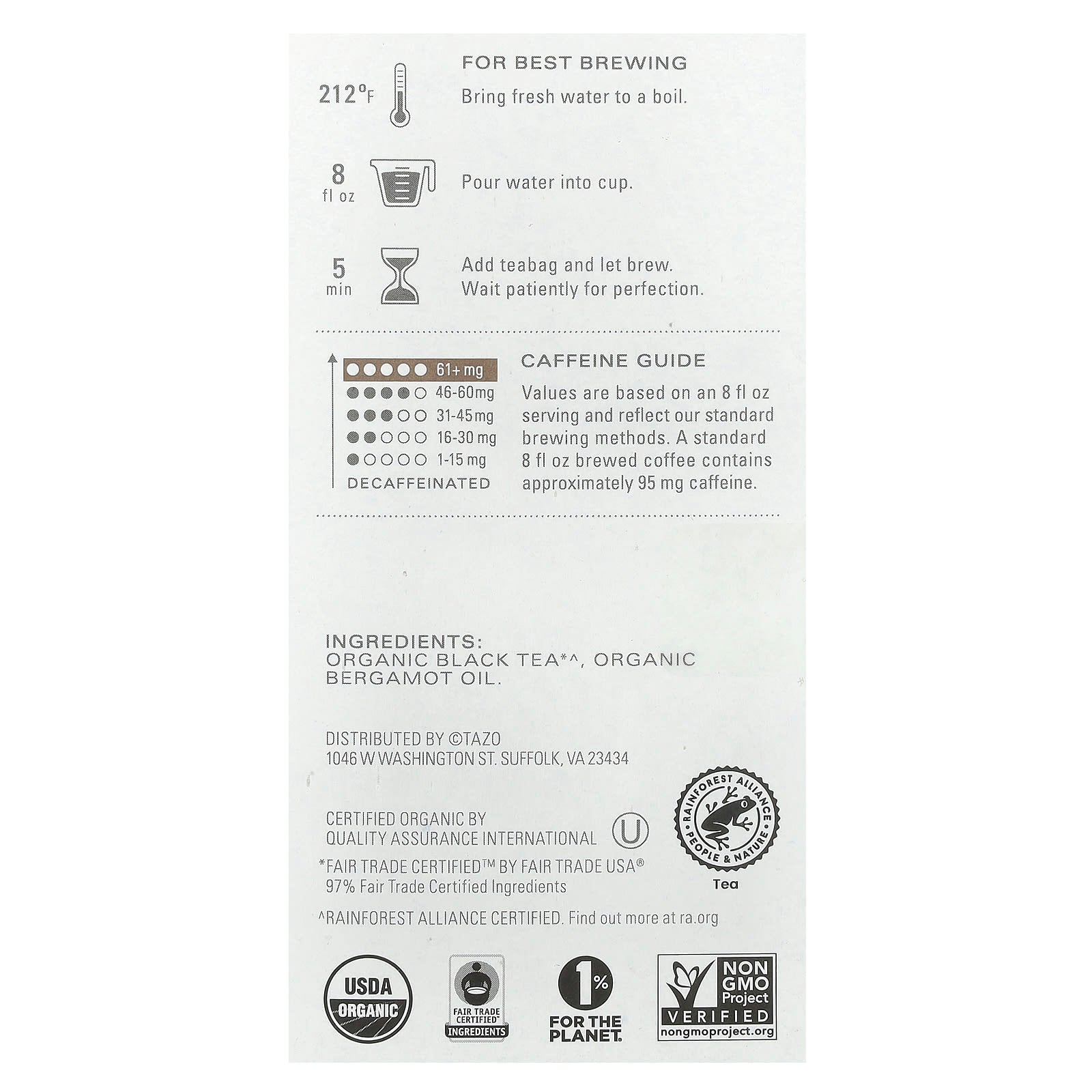 TAZO, Regenerative, Black Tea, Organic Earl Grey, 16 Tea Bags, 1.38 oz (39 oz) - Image 2