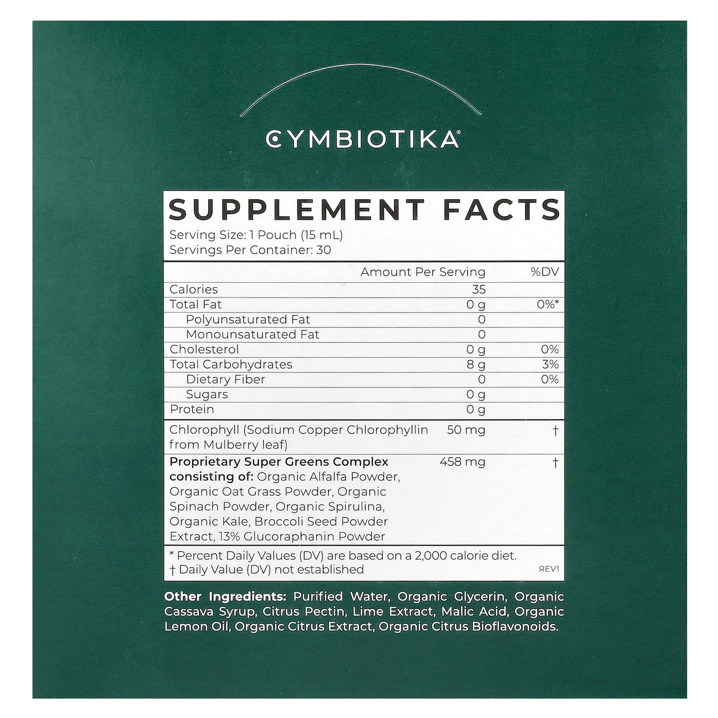 Cymbiotika Super Greens with Chlorophyll, 30 Pouches, 15ml Each - Image 2