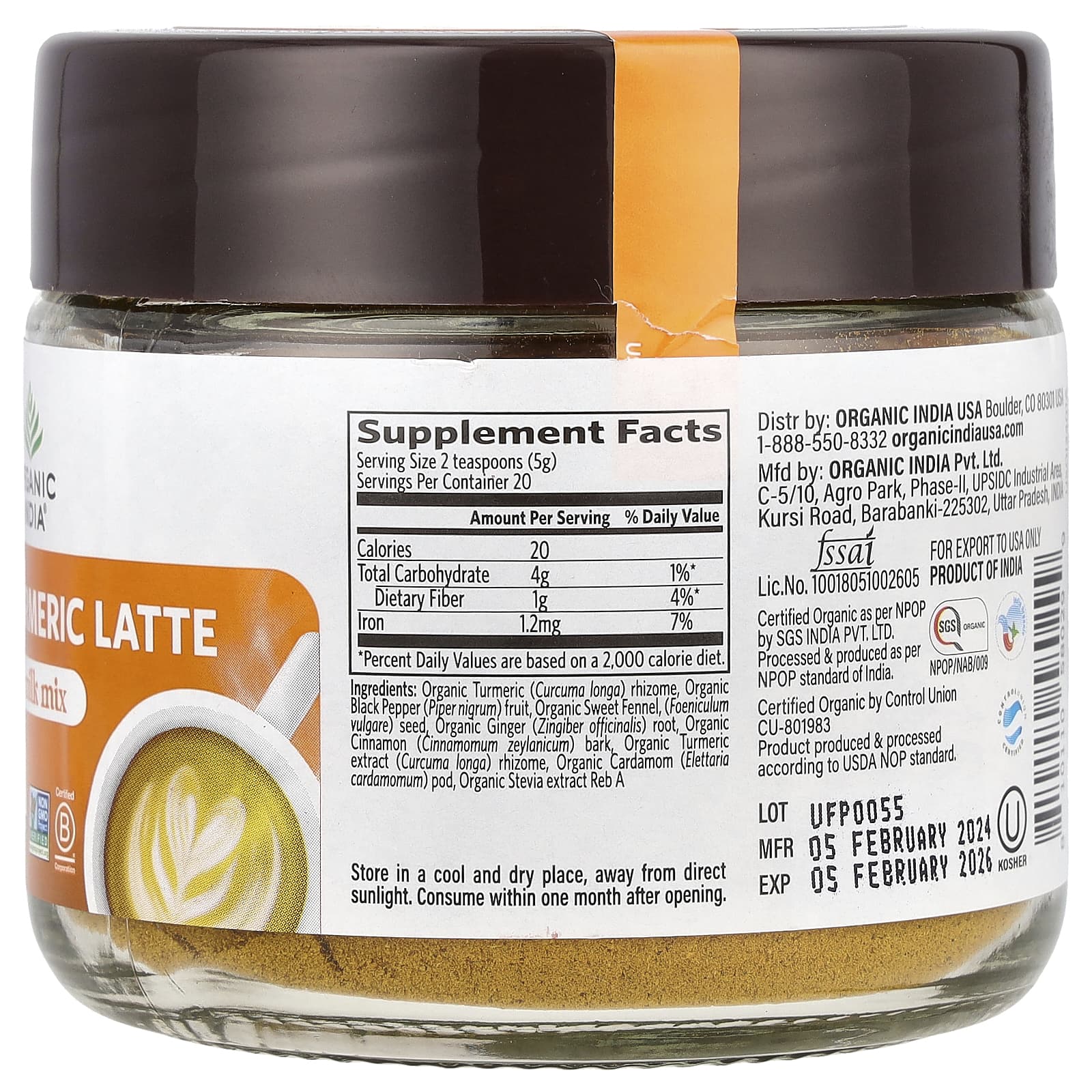 Organic India, Spiced Turmeric Latte, Golden Milk Mix, 3.52 oz (100 g) - Image 2