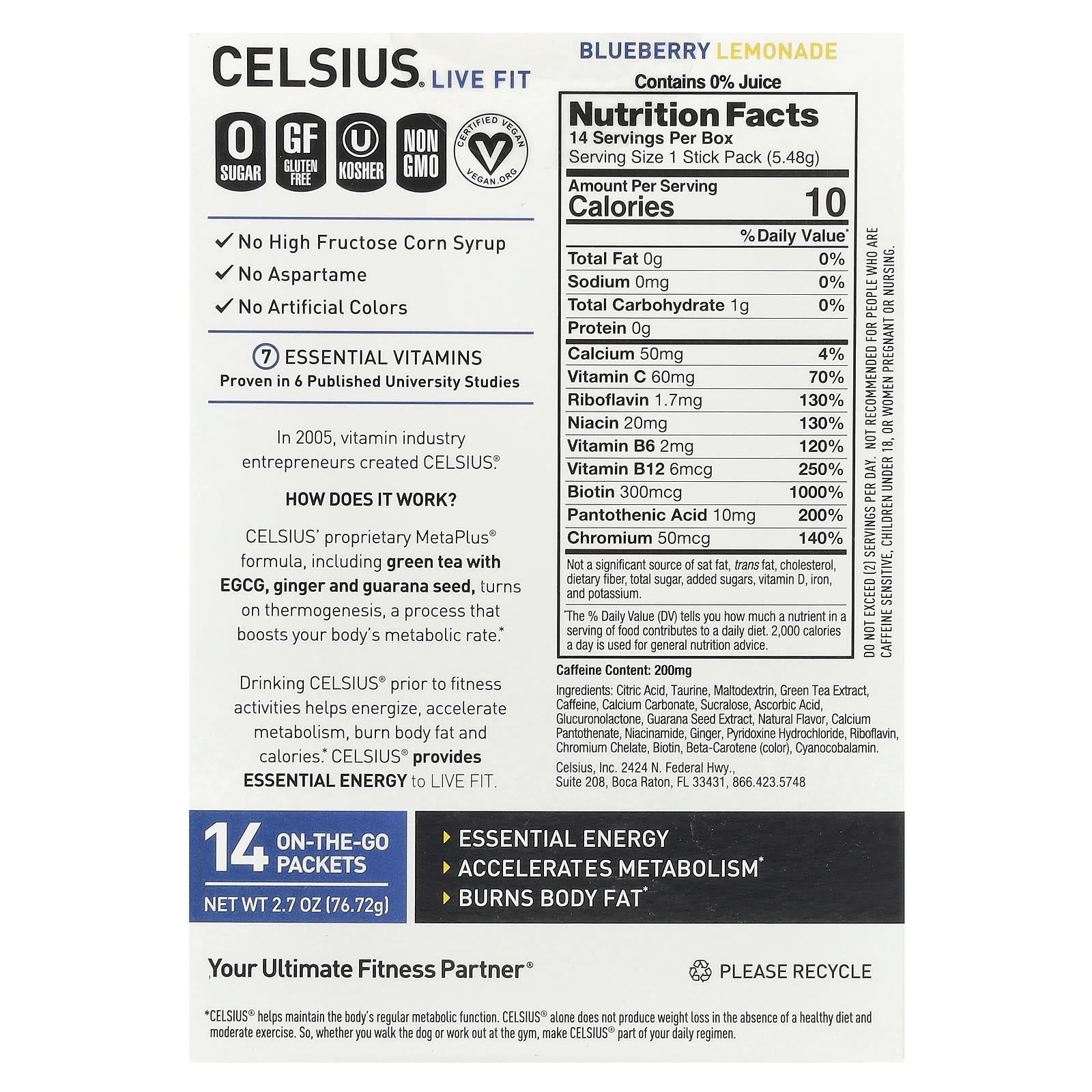 Boost Your Fitness with Celsius Blueberry Lemonade Energy Drink - Image 2