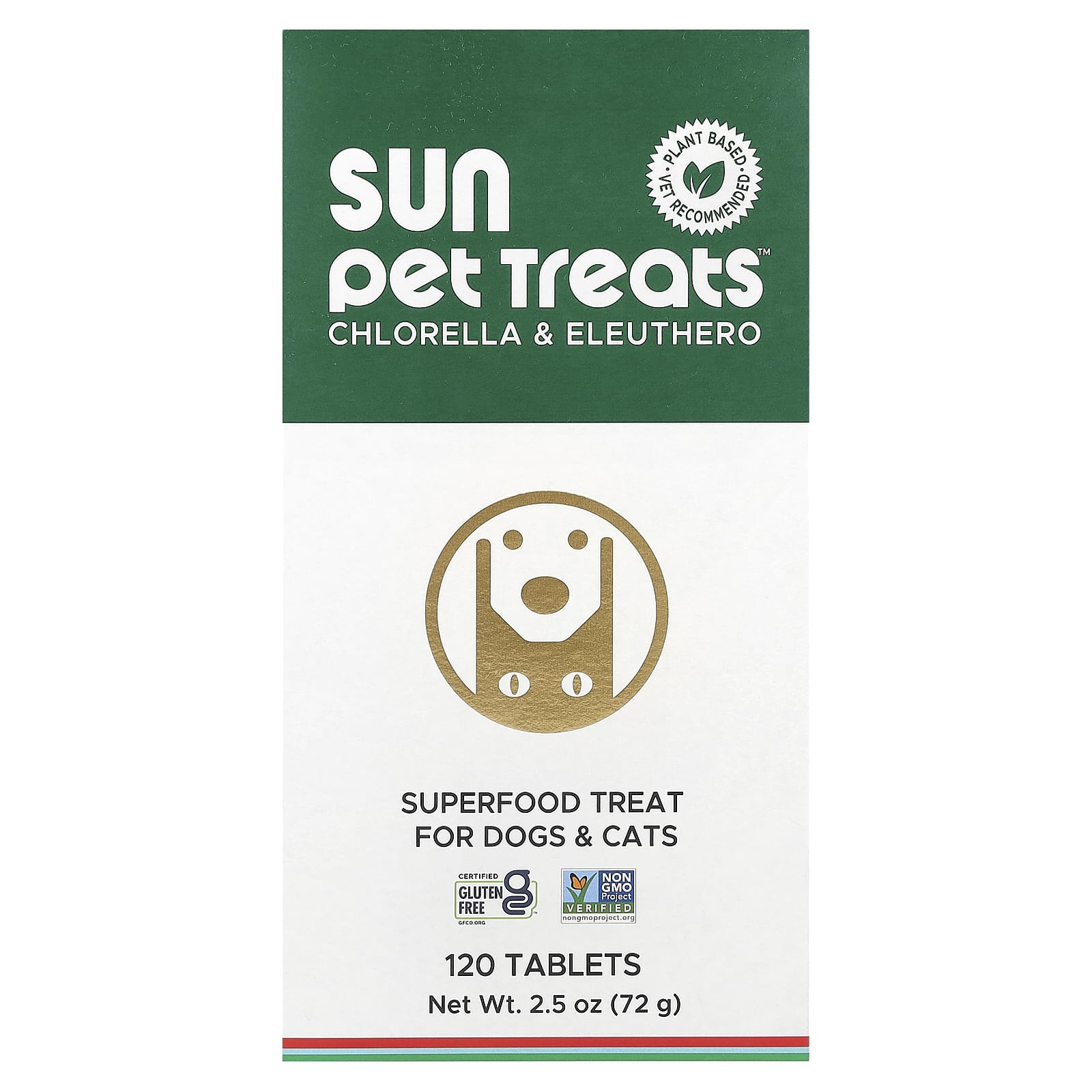 Sun Chlorella, Sun Pet Treats™, Chlorella & Eleuthero, For Dogs & Cats, 120 Tablets - Image 1