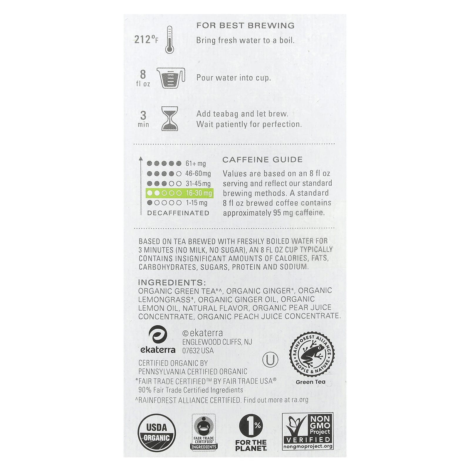 TAZO, Regenerative, Green Tea, Organic Green Ginger, 16 Tea Bags, 1.23 oz (35 g) - Image 2
