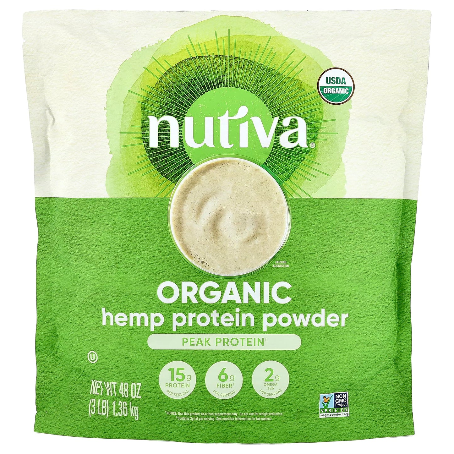 Nutiva, Organic Hemp Protein Powder, 3 lb (1.36 kg) - Image 1