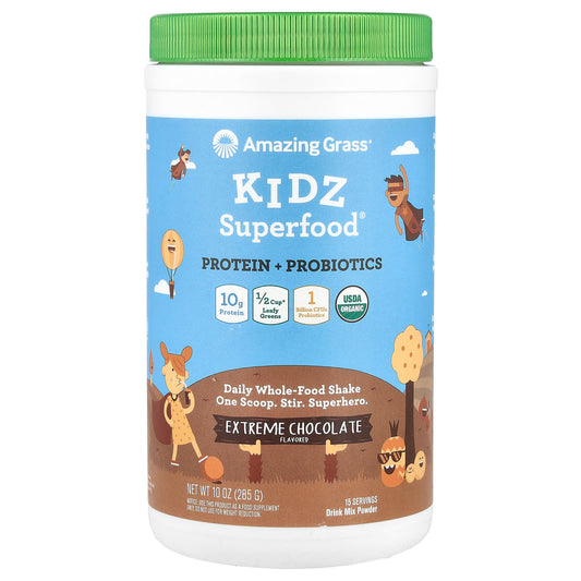 Amazing Grass Kidz Superfood Protein + Probiotics Powder, 10 oz - Image 1