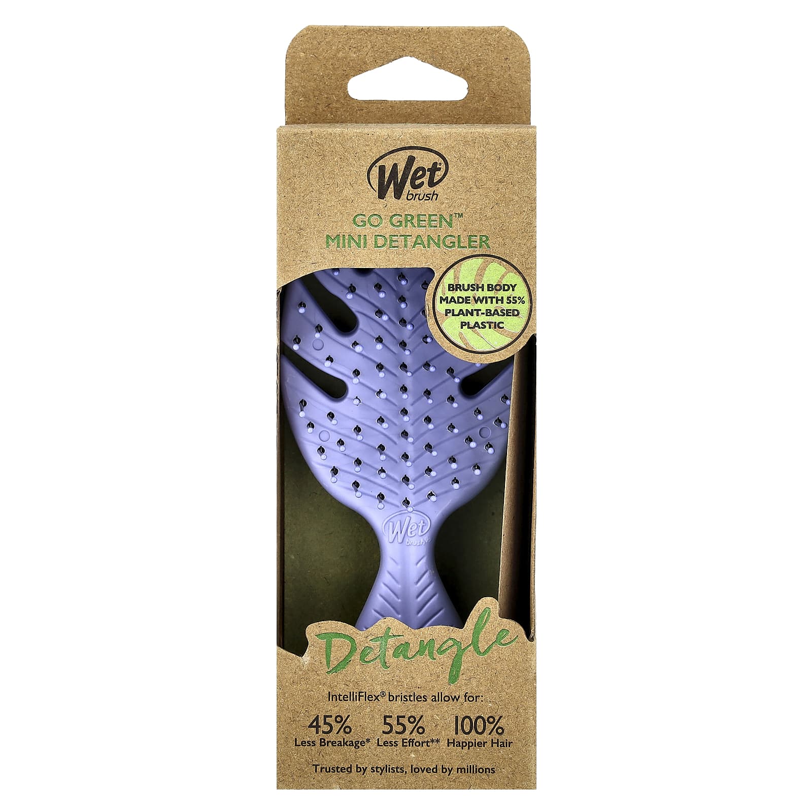 Wet Brush, Go Green™ Mini Detangler, Purple, 1 Brush - Image 2
