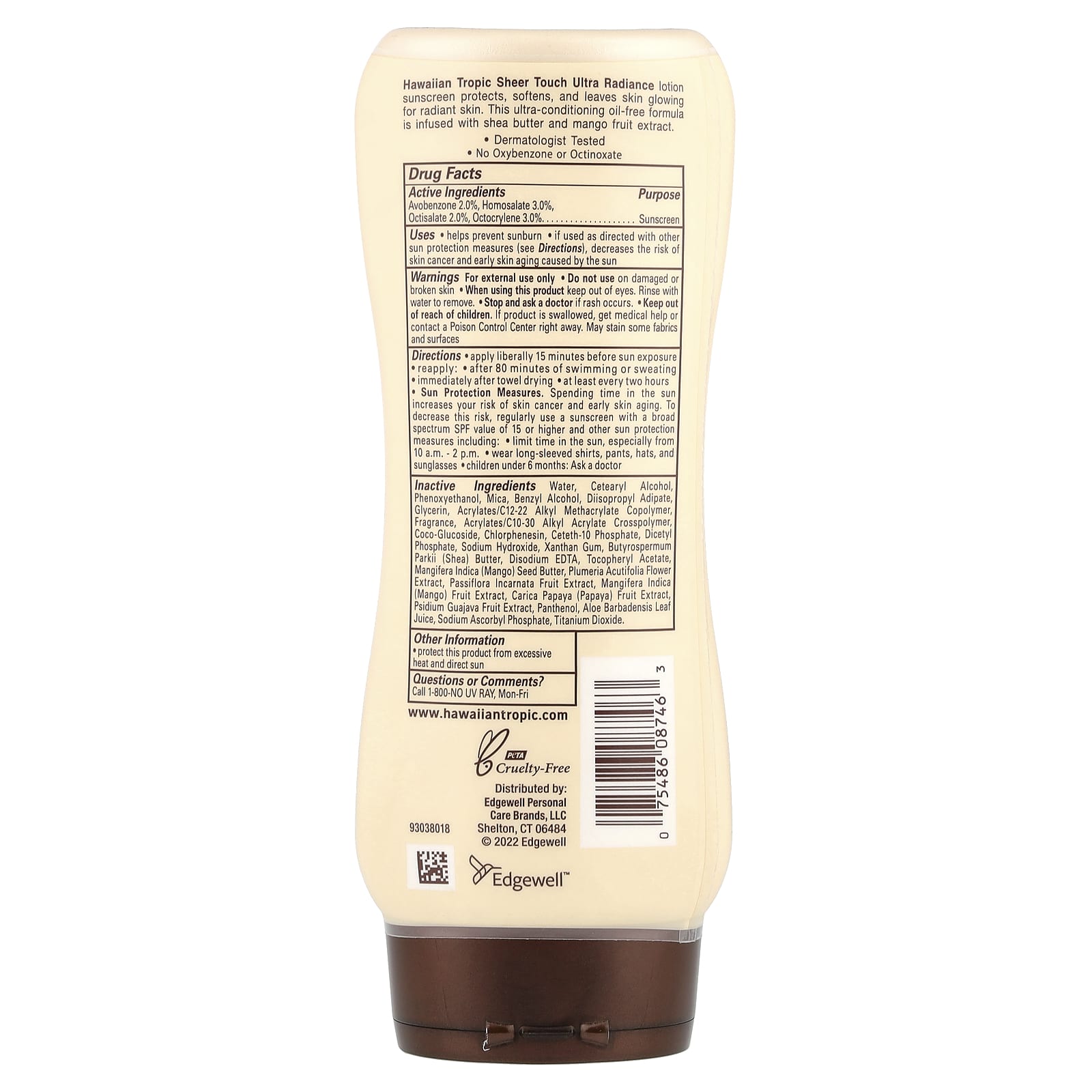 Hawaiian Tropic Sheer Touch Sunscreen Lotion, SPF 15, 8 fl oz - Image 2