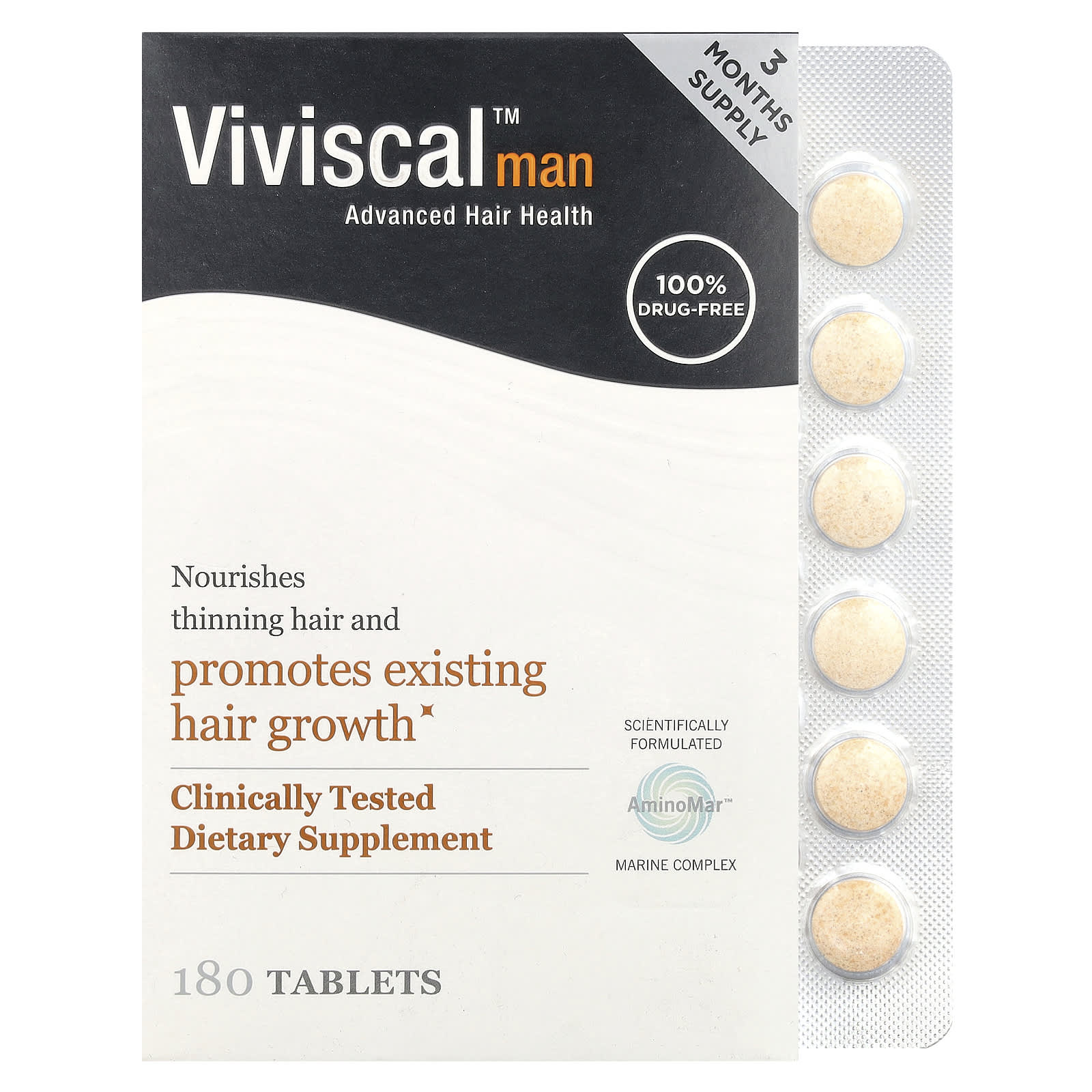 Viviscal, Man, Advanced Hair Health, 180 Tablets - Image 1