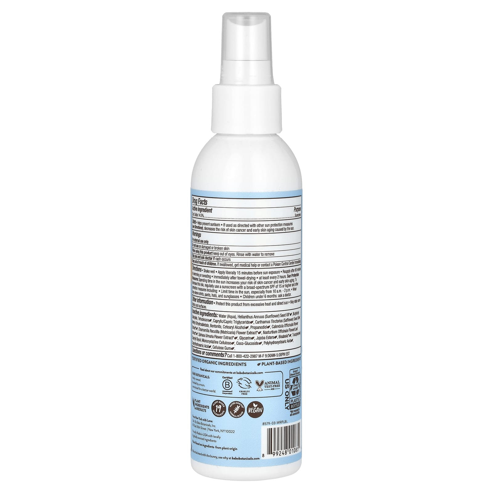 Babo Botanicals Fragrance Free SPF 30 Mineral Sunscreen Spray for Sensitive Skin - Image 2