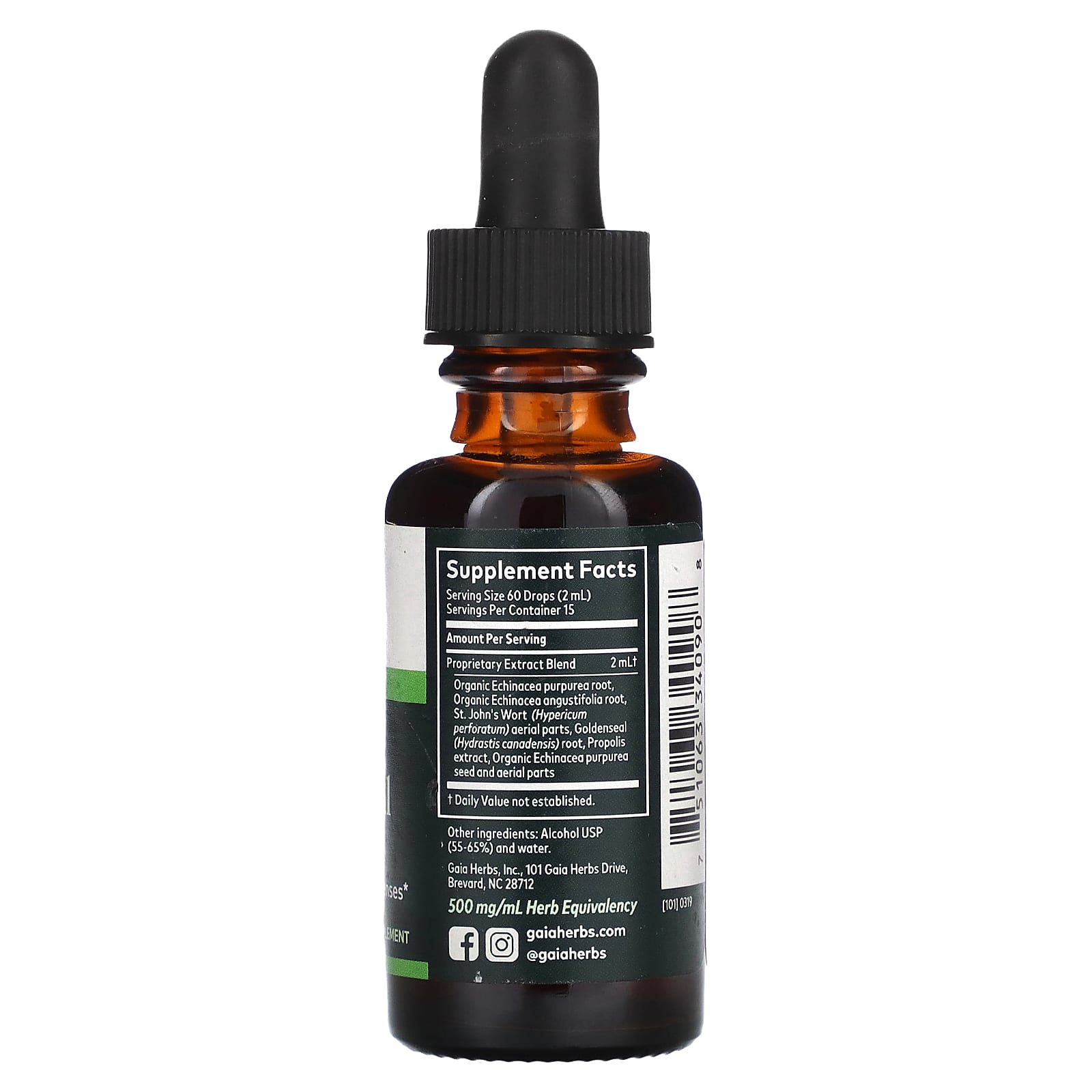 Echinacea Goldenseal Supreme Liquid Extract by Gaia Herbs - 1 fl oz (30 ml) - Image 2