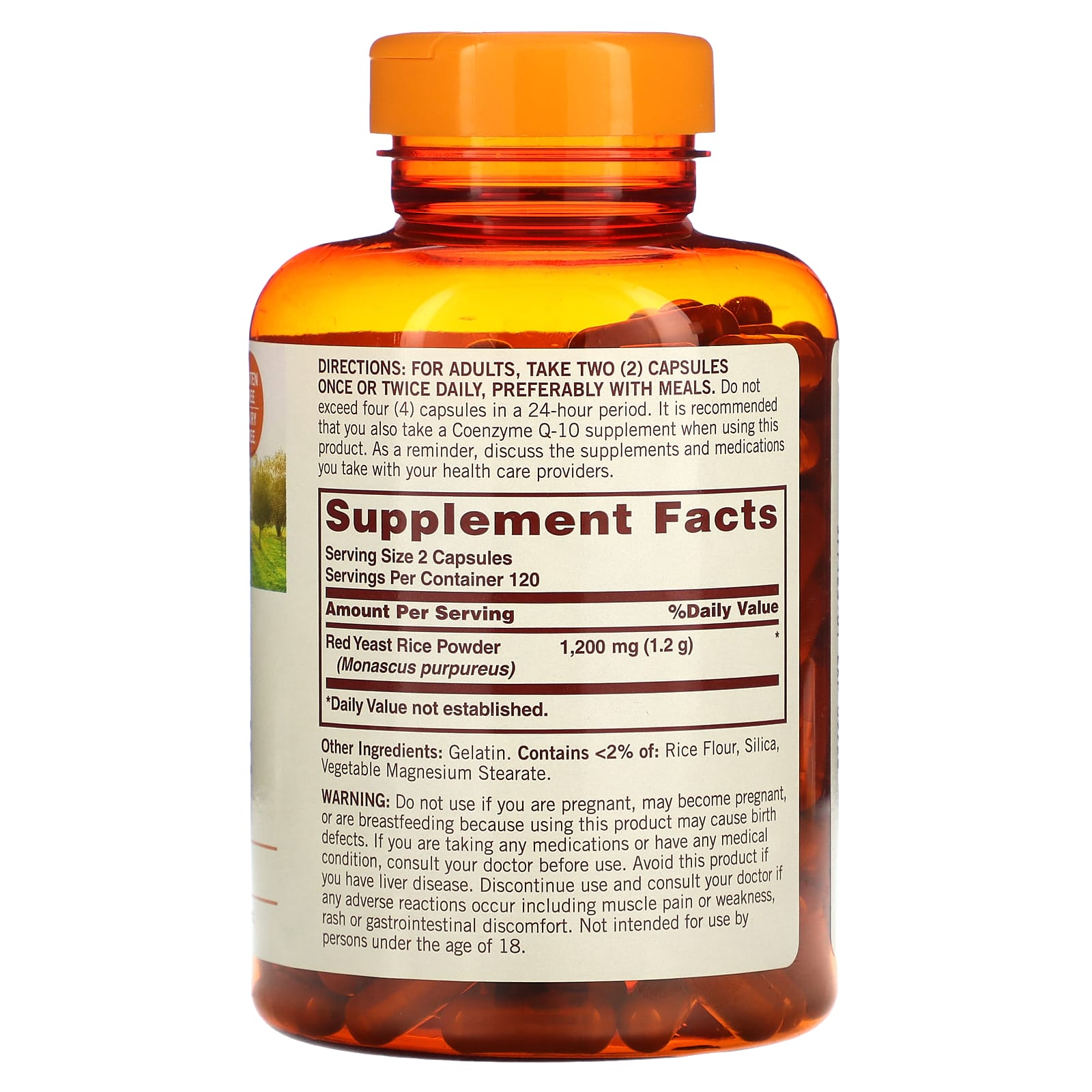 Sundown Naturals, Red Yeast Rice, 1,200 mg, 240 Capsules (600 mg per Capsule) - Image 2