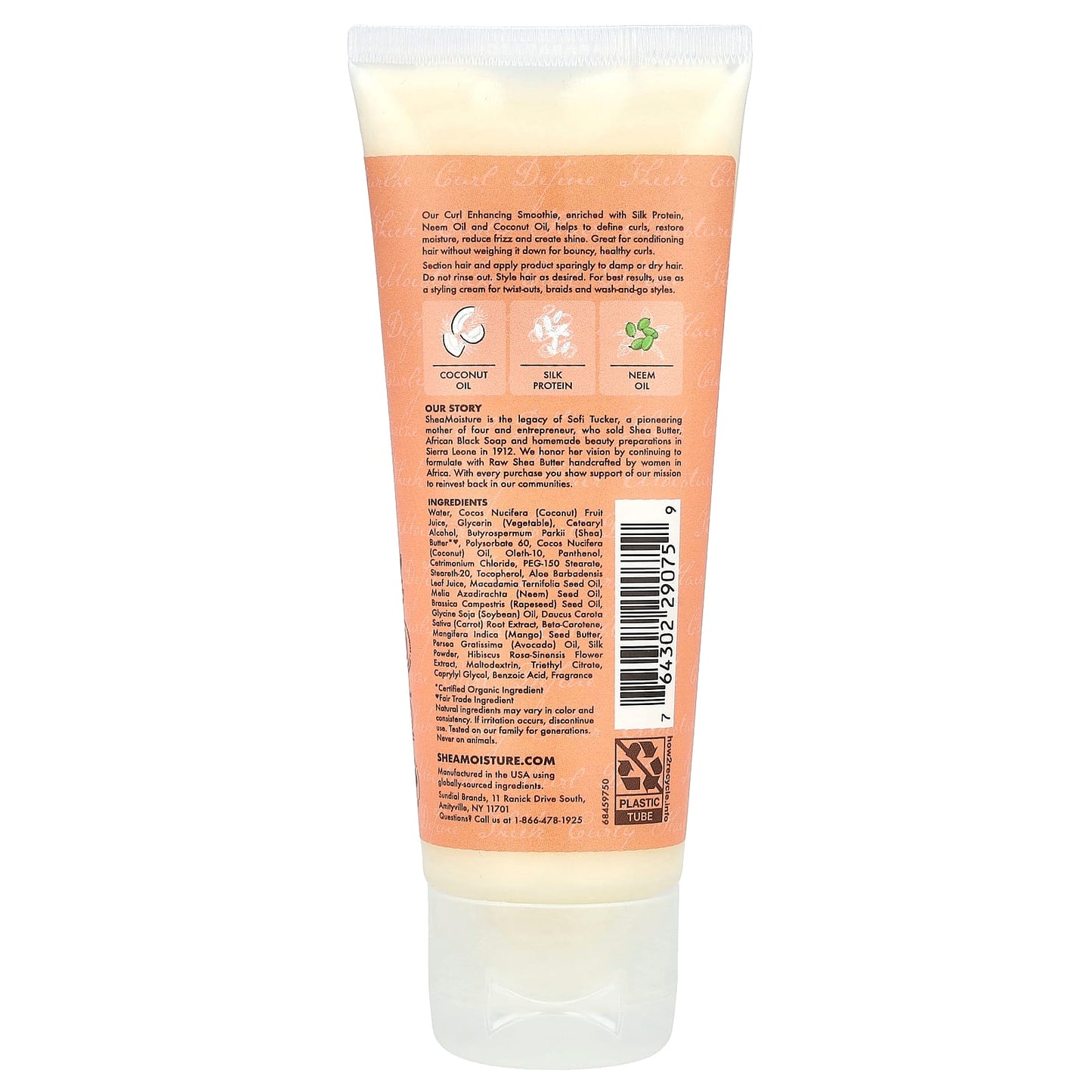 SheaMoisture, Curl Enhancing Smoothie with Silk Protein & Neem Oil, Coconut & Hibiscus, 3.2 oz (91 g) - Image 2