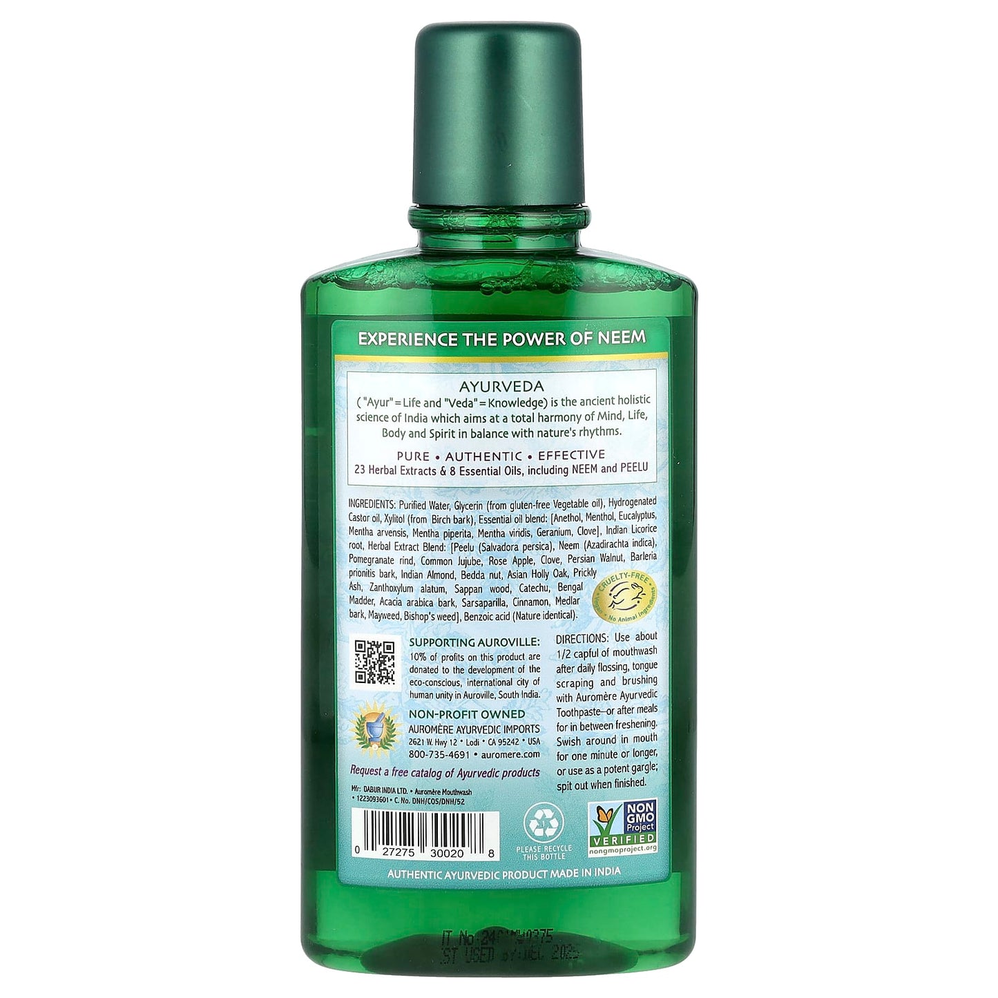 Ayurvedic Mouthwash with Neem & Peelu, 16 oz, Vegan & Cruelty-Free - Image 2