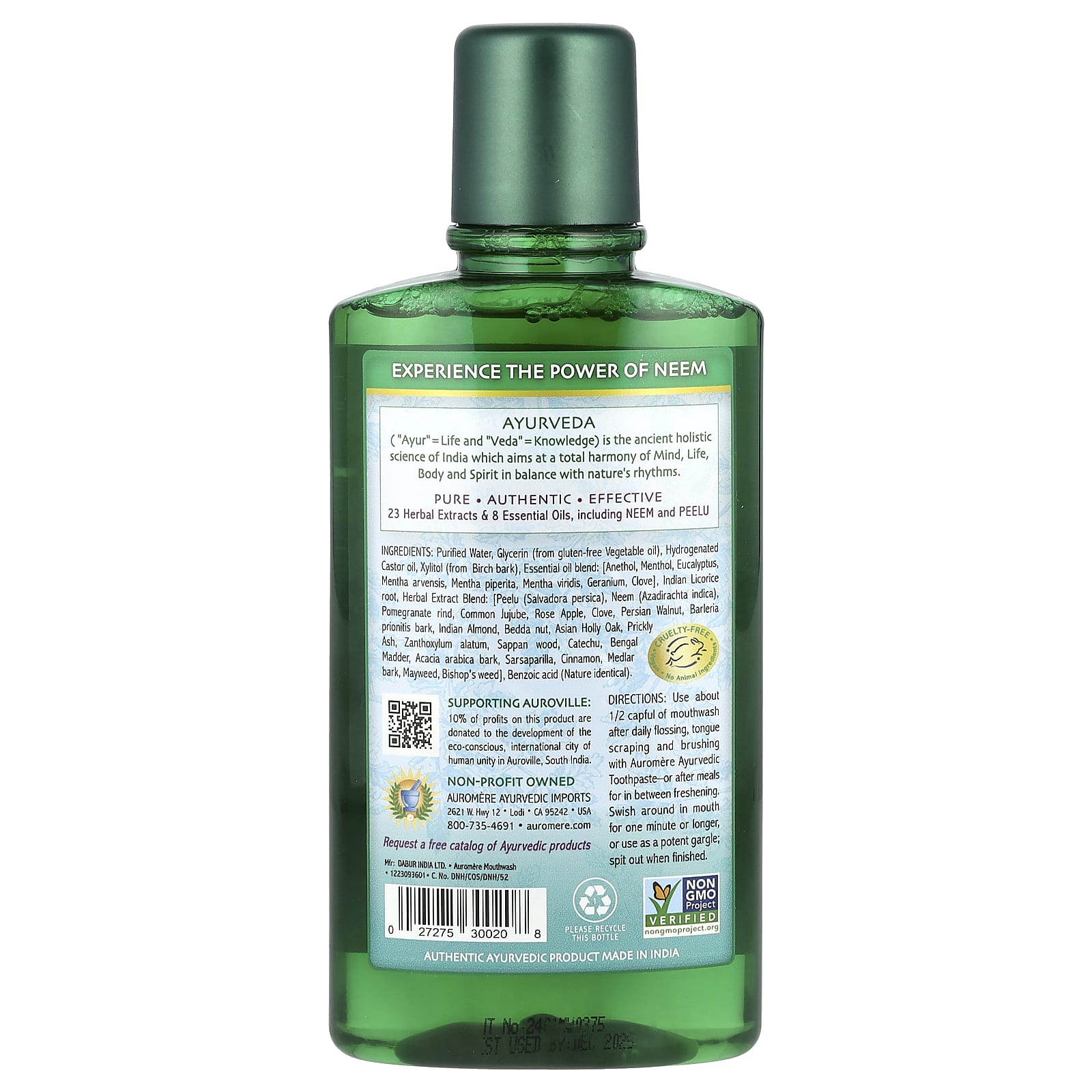 Ayurvedic Mouthwash with Neem & Peelu, 16 oz, Vegan & Cruelty-Free - Image 2