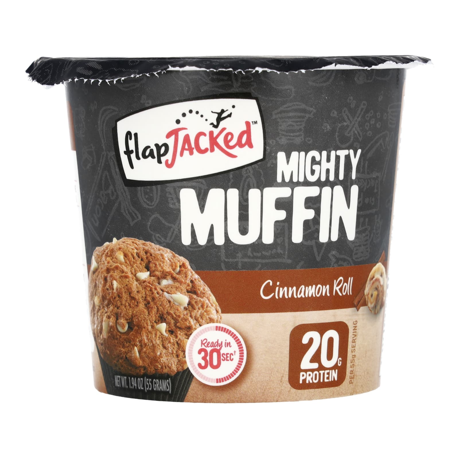 FlapJacked Cinnamon Roll Mighty Muffin, 20g Protein, 7g Sugar, 30 Sec - Image 1