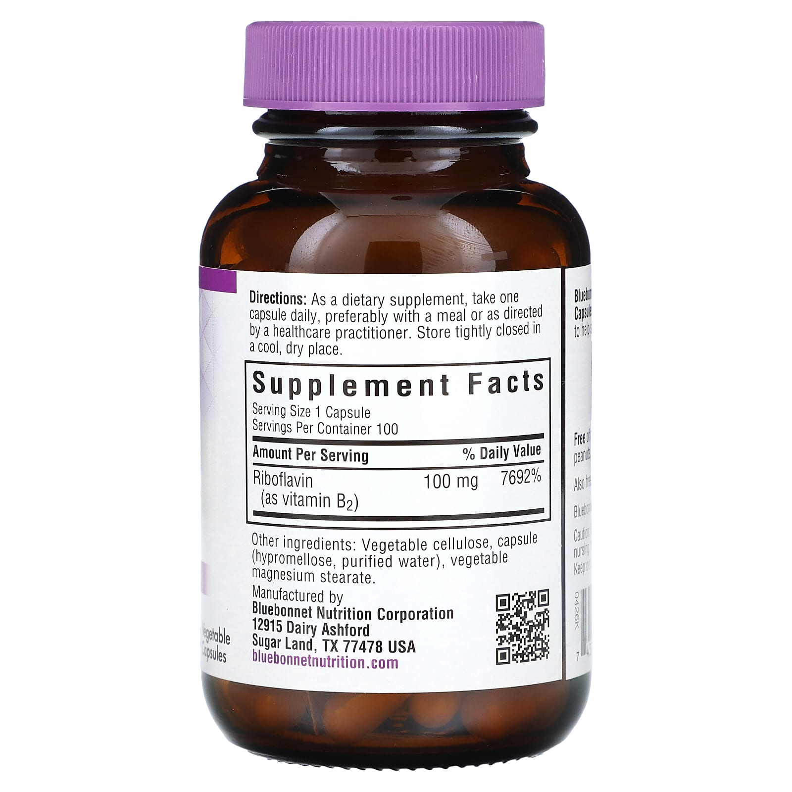 Bluebonnet Nutrition Vitamin B2 100mg | Energy Support - Image 2