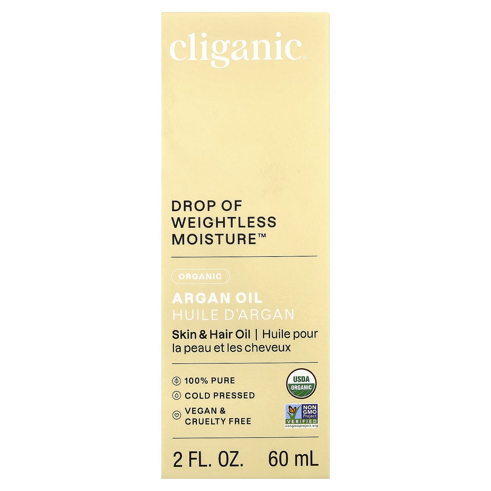 Cliganic Organic Argan Oil for Combination Skin 2 fl oz (60 ml) - Image 2