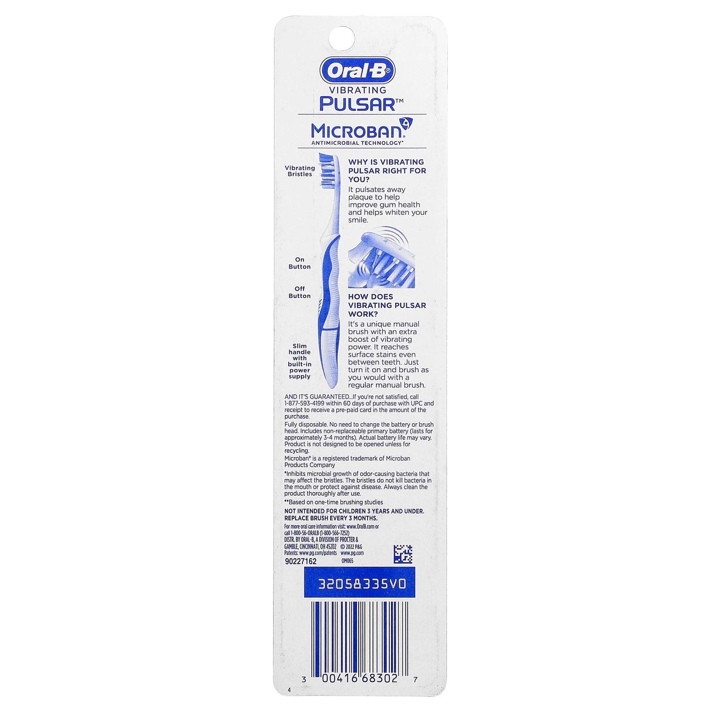 Oral-B, Vibrating Pulsar™, Battery Powered Toothbrush, Medium, 2 Pack - Image 2