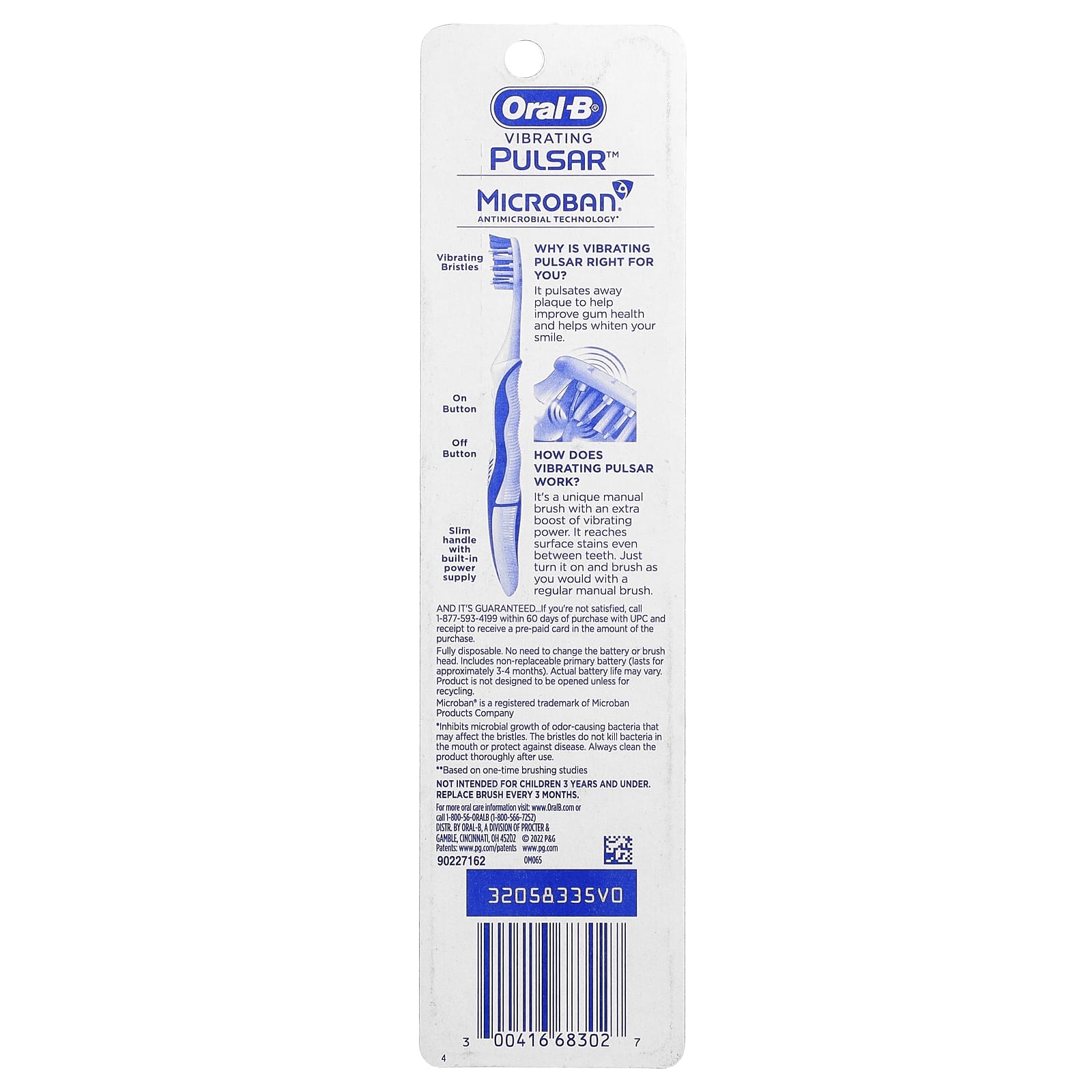 Oral-B, Vibrating Pulsar™, Battery Powered Toothbrush, Medium, 2 Pack - Image 2