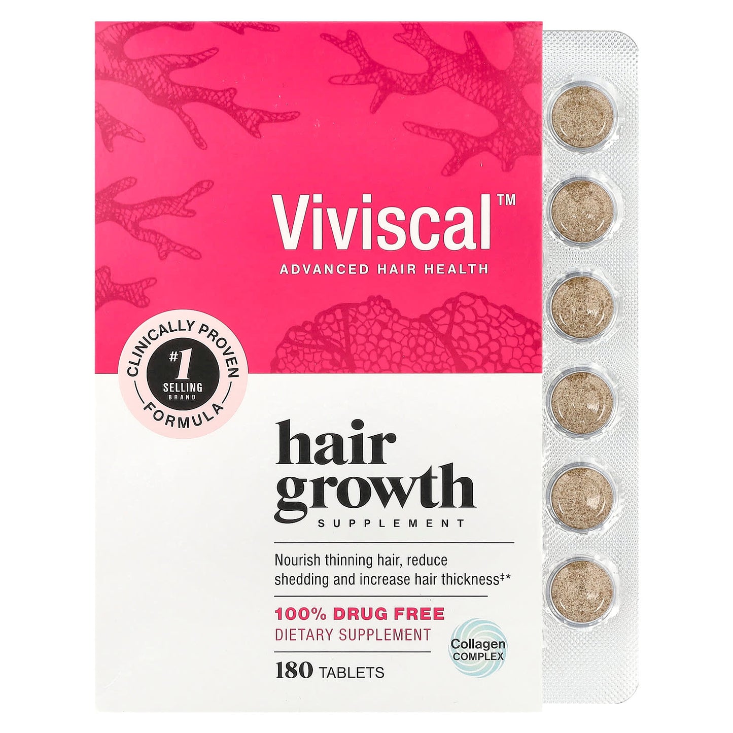 Viviscal, Hair Growth Supplement, 180 Tablets - Image 1