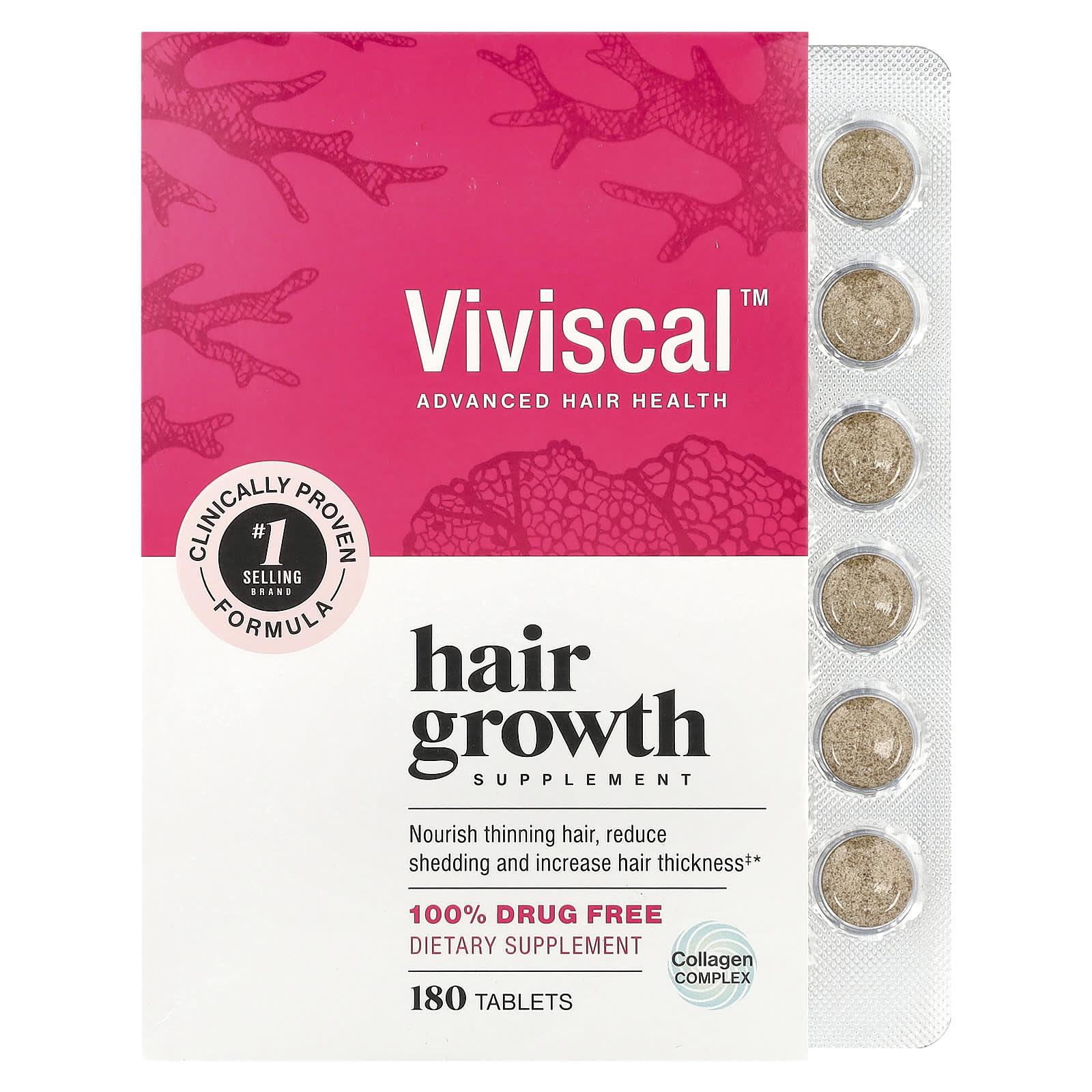 Viviscal, Hair Growth Supplement, 180 Tablets - Image 1