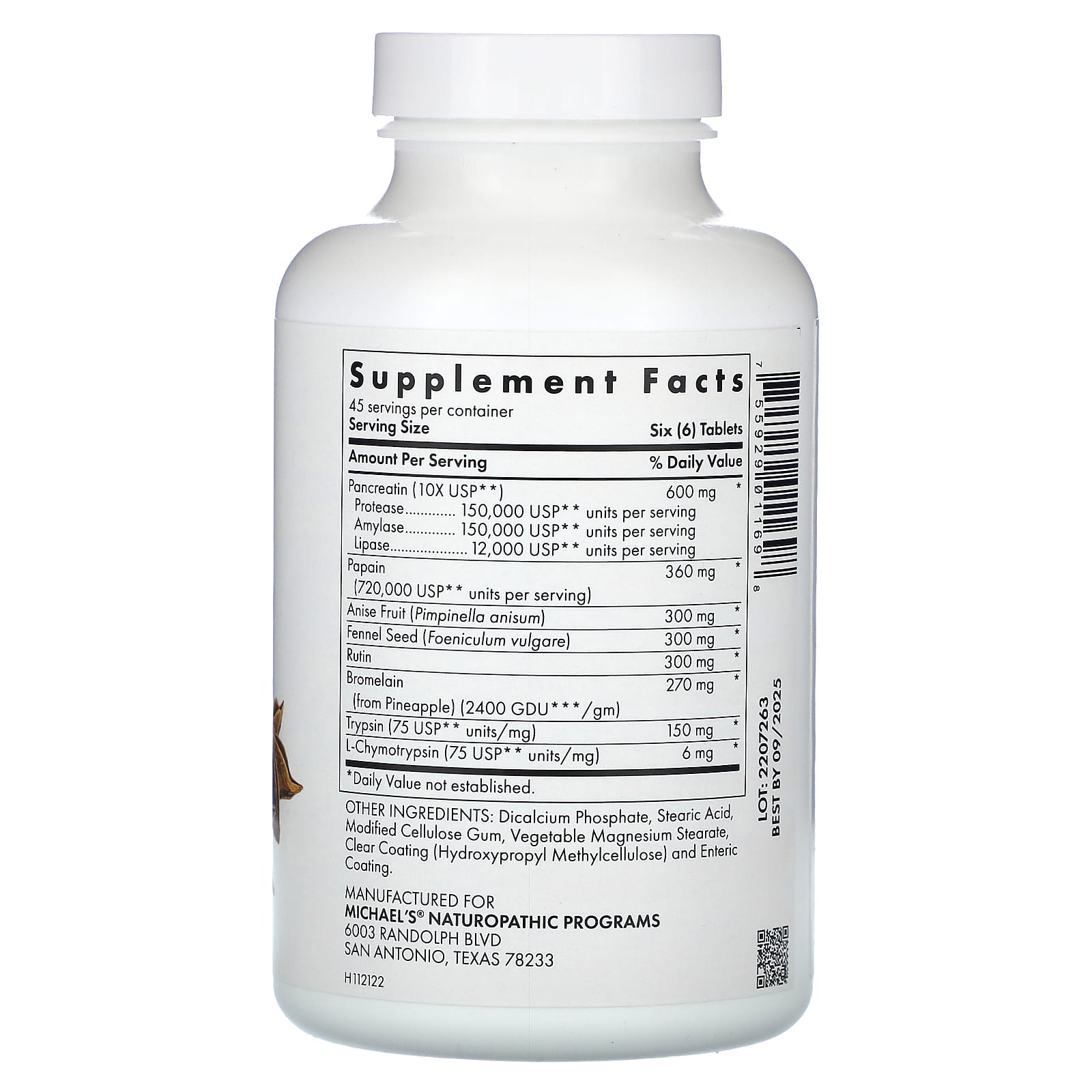Michael's Health, Recovery Zymes, 270 Enteric-Coated pH Stable Tablets - Image 2