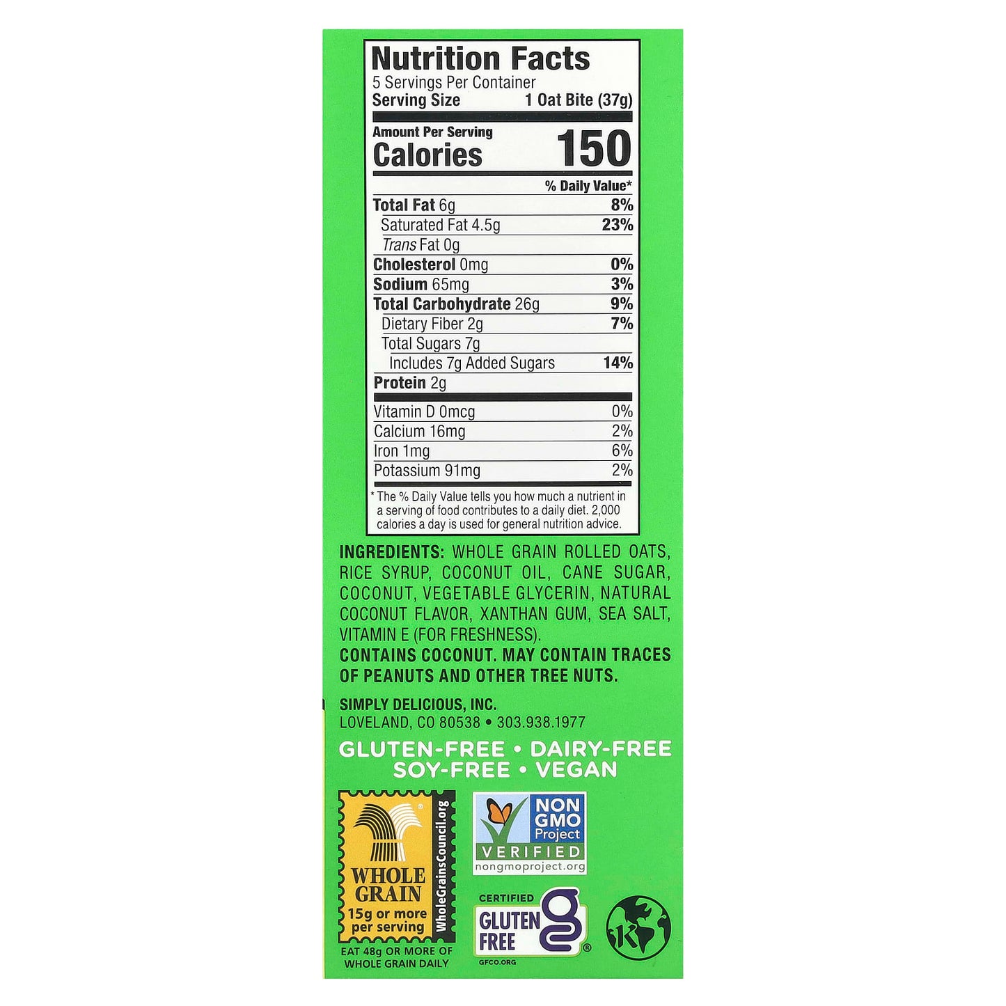 Delicious Coconut Oat Bites by Bobo's - Plant-Based Snacks - Image 2