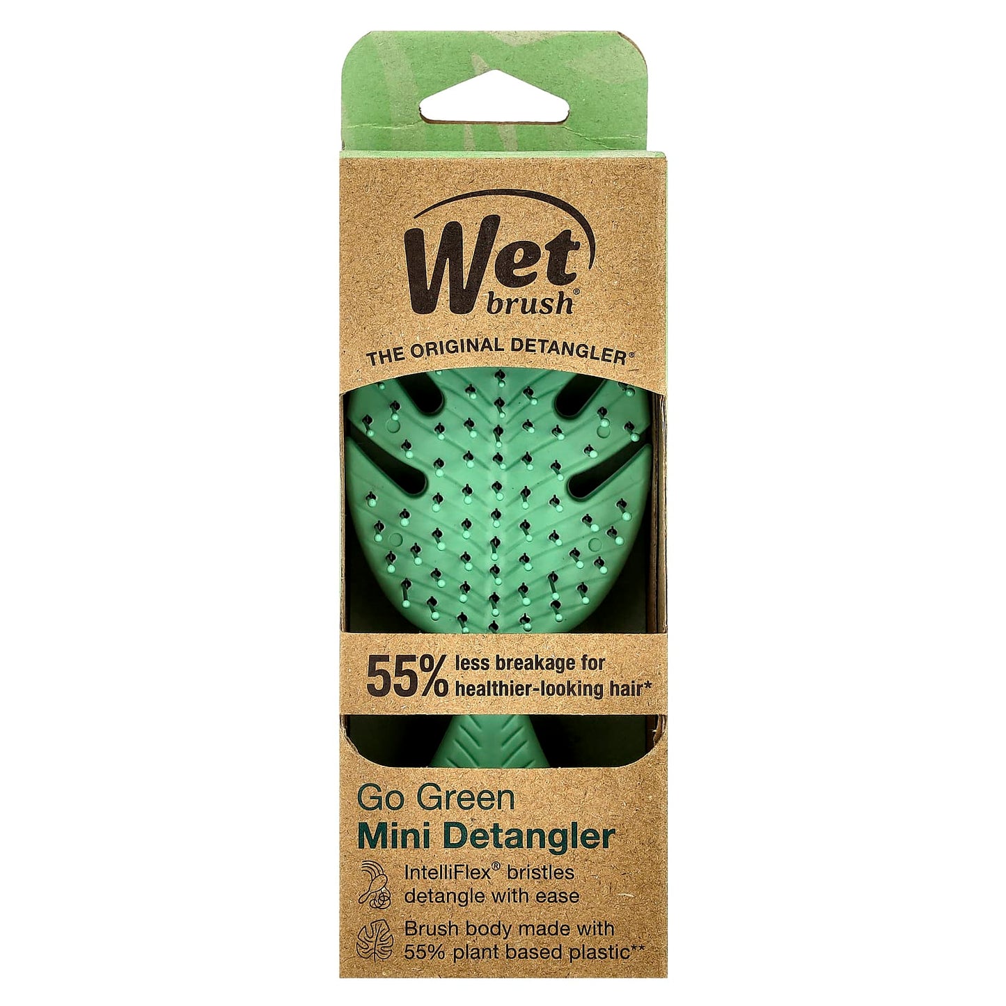 Wet Brush, Go Green Mini Detangler, Green, 1 Brush - Image 2