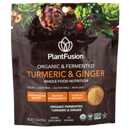 PlantFusion, Organic & Fermented Turmeric & Ginger, 4.76 oz (135 g) - Image 1