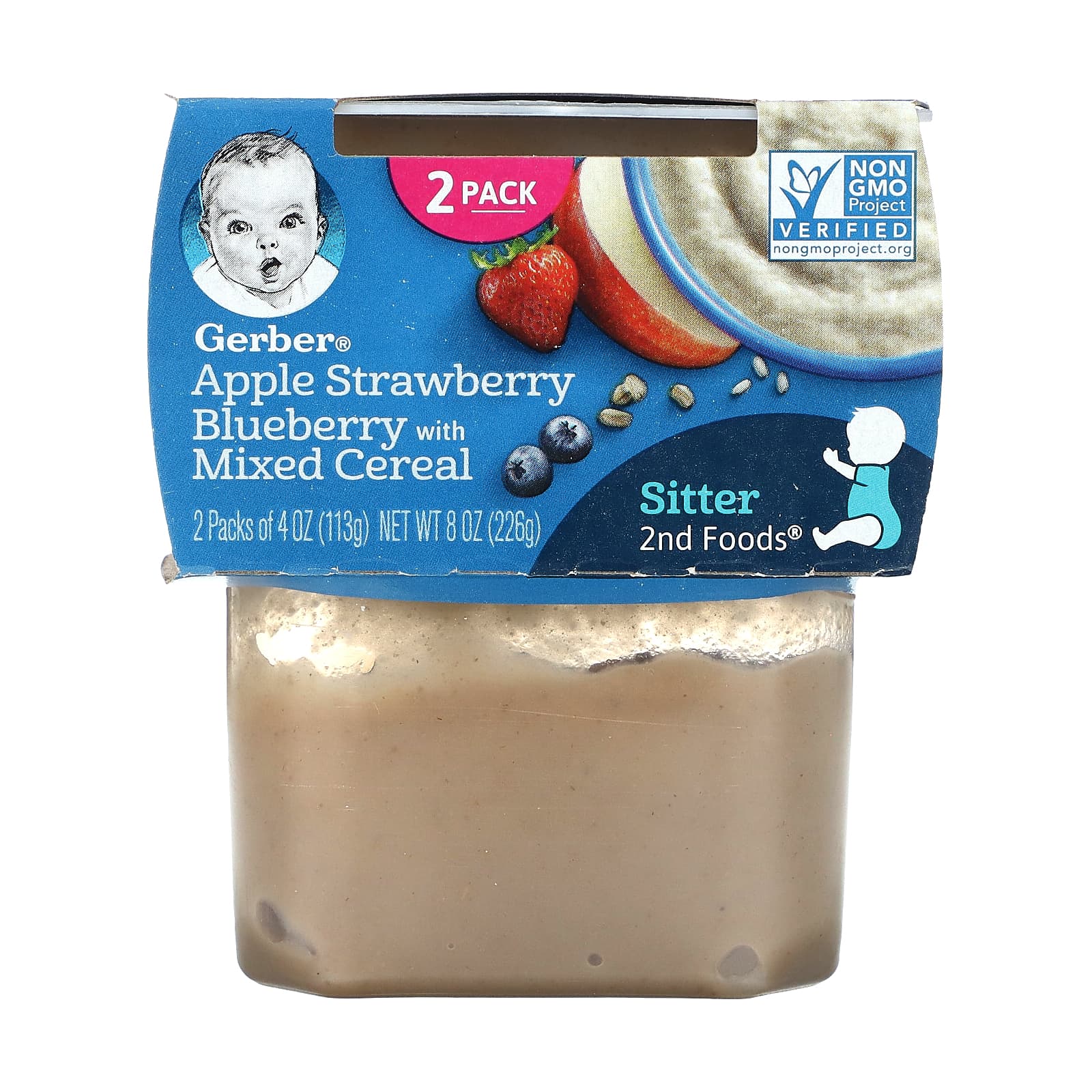 Gerber Apple Strawberry Blueberry Cereal 2nd Foods 2 Pack - Image 1