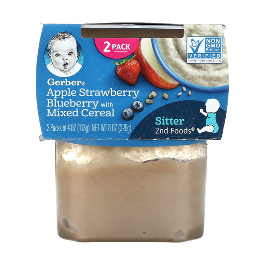 Gerber Apple Strawberry Blueberry Cereal 2nd Foods 2 Pack - Image 1
