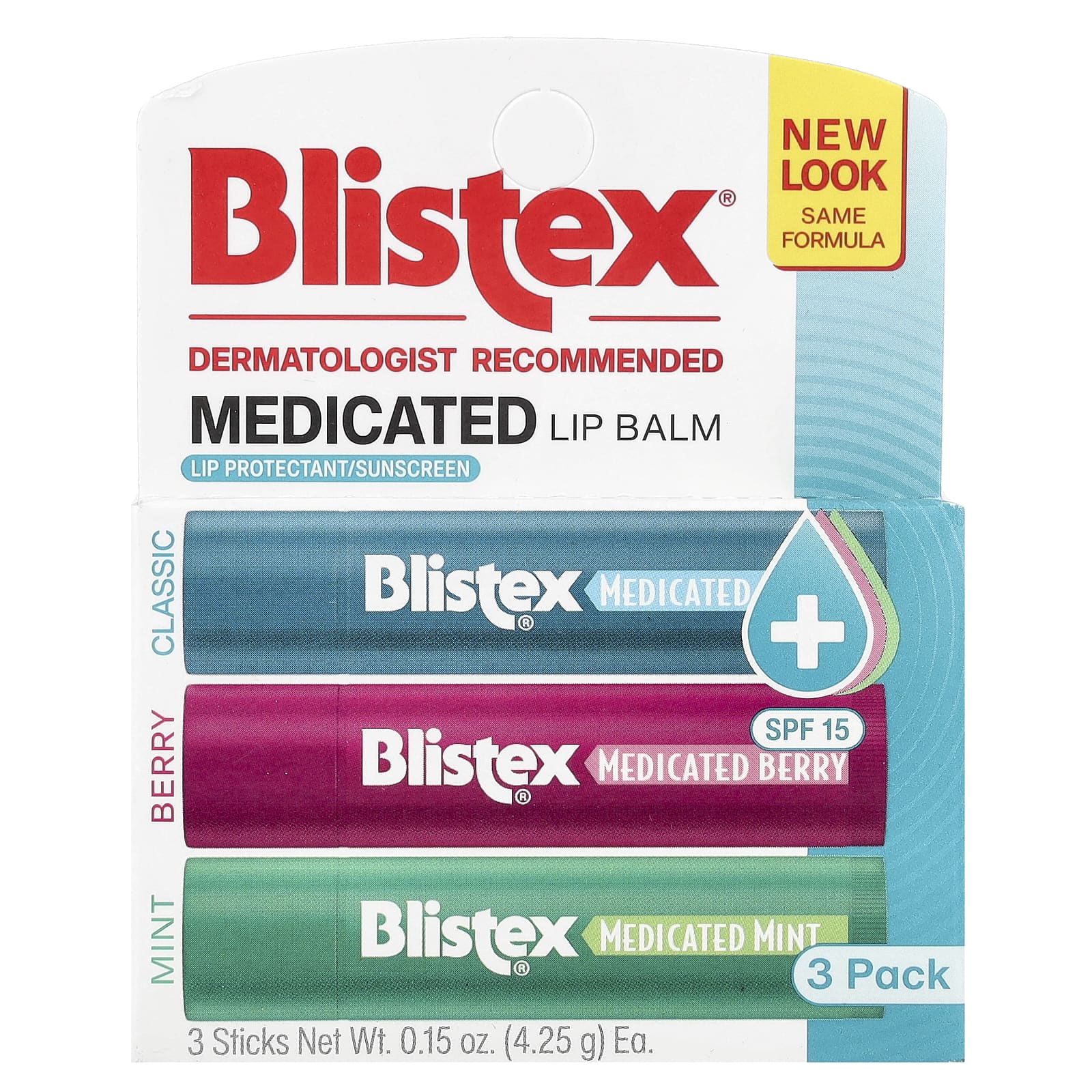 Protect & Moisturize with Blistex Medicated Lip Balm, SPF 15, 3-Pack - Image 2