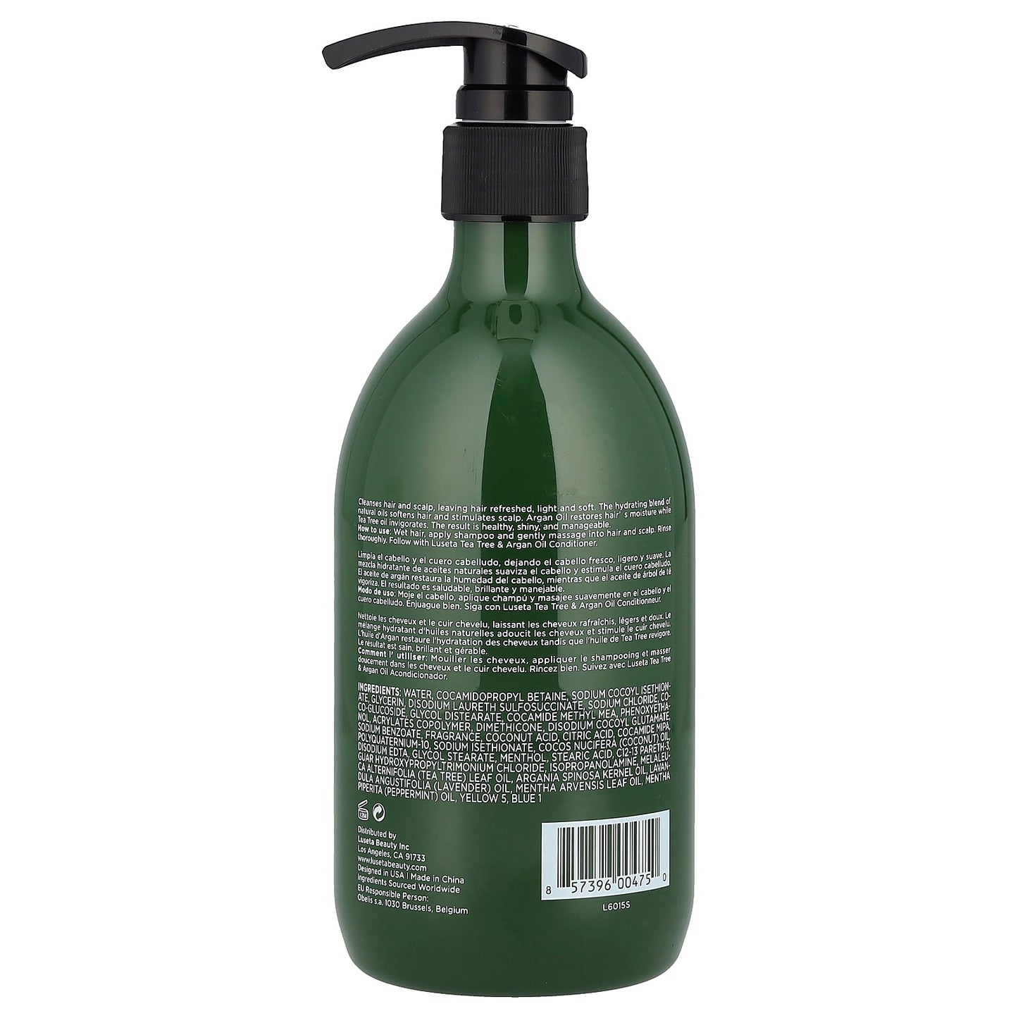 Luseta Beauty, Tea Tree & Argan Oil Shampoo, For Damaged & Oily Hair, 16.9 fl oz (500 ml) - Image 2