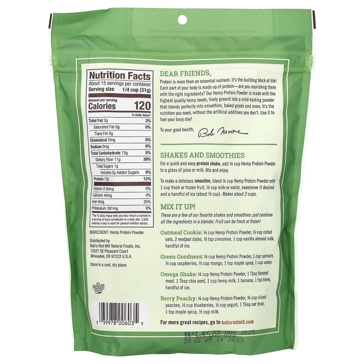 Hemp Protein Powder by Bob's Red Mill - 16 oz (453g) - Image 2