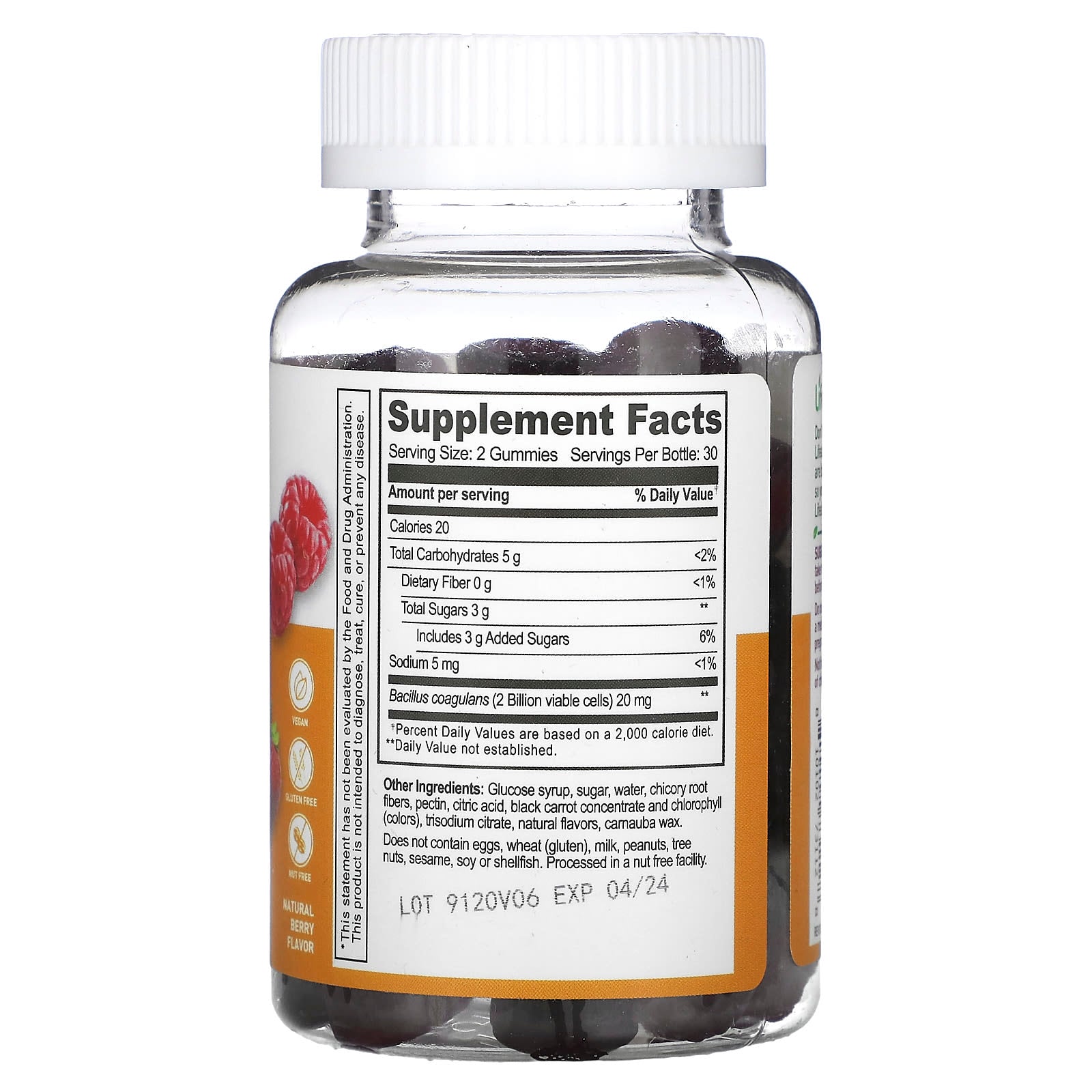 Lifeable, Probiotic Gummies, Natural Berry, 60 Gummies (1 Billion CFU per Gummy) - Image 2