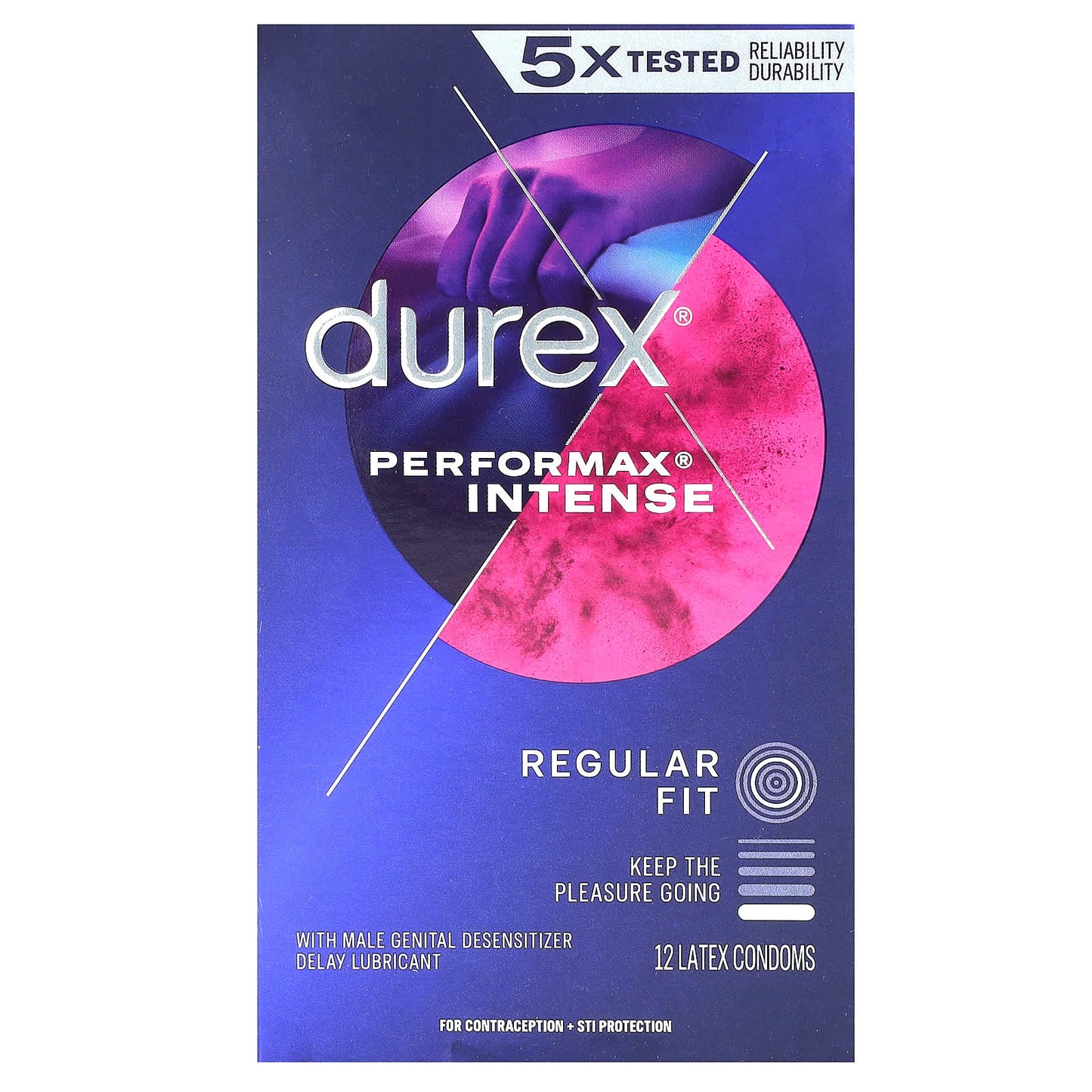 Durex Performax Intense - 12 Latex Condoms for Pleasure & Protection - Image 1