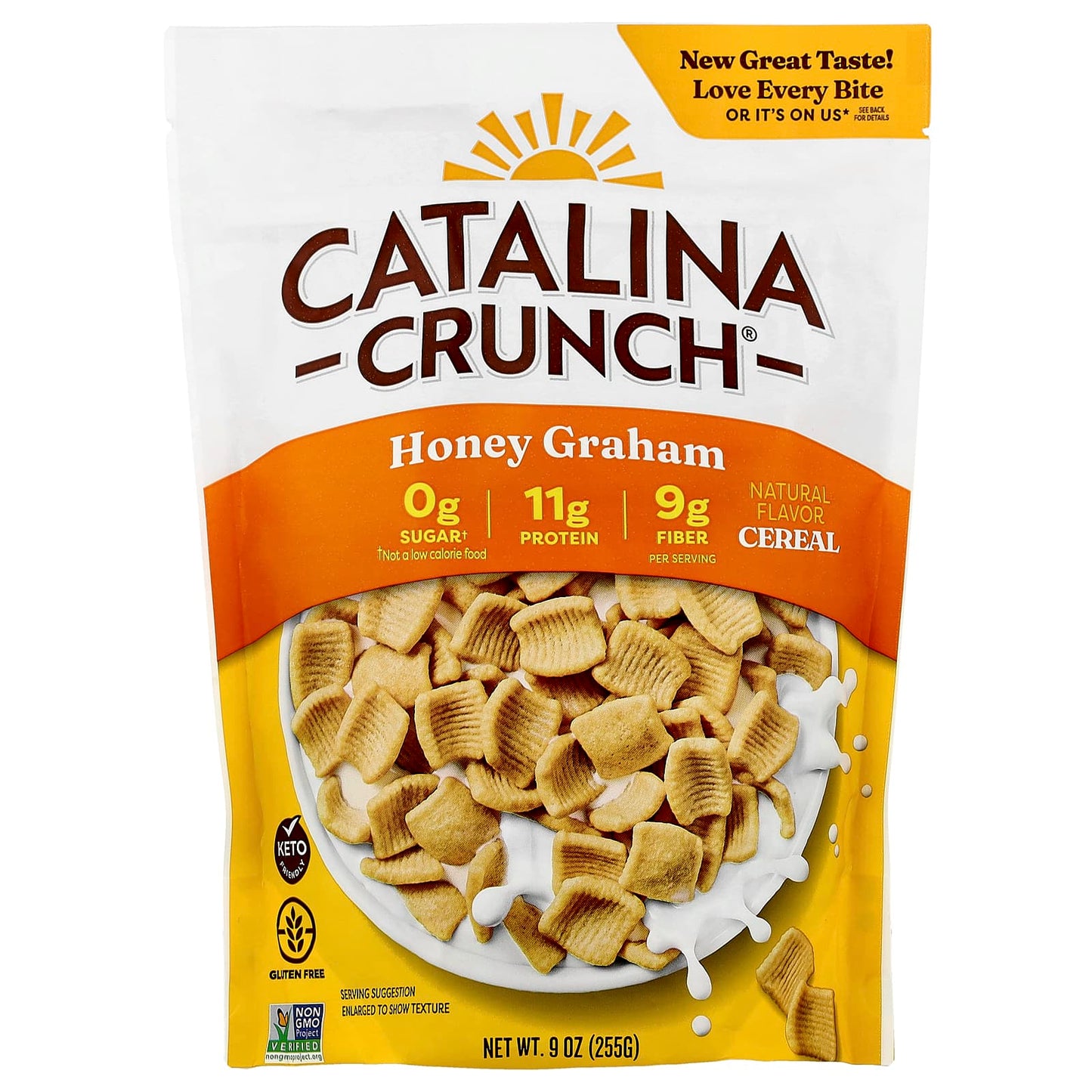 Honey Graham Keto Cereal by Catalina Crunch, Gluten-Free, 9 oz - Image 1
