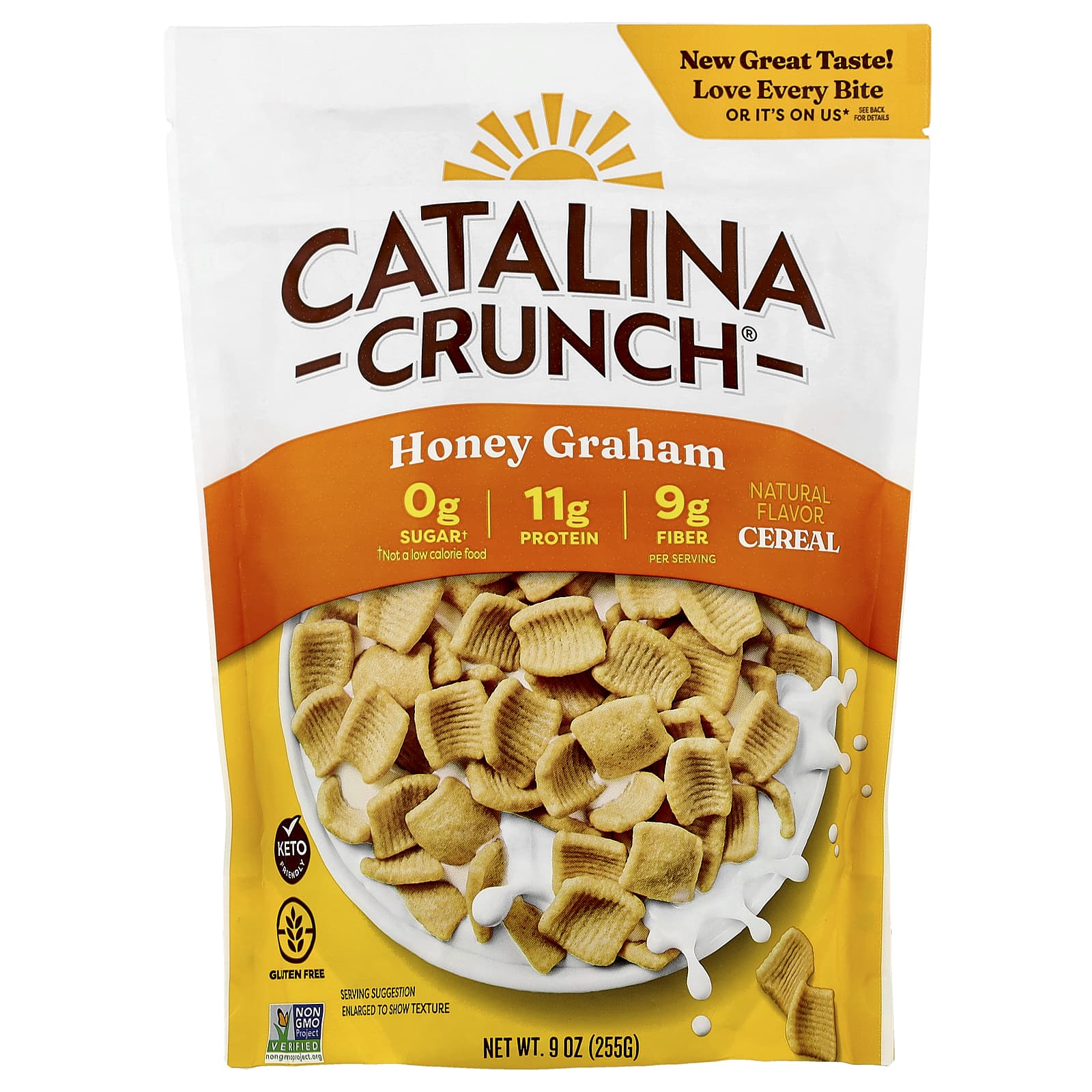 Honey Graham Keto Cereal by Catalina Crunch, Gluten-Free, 9 oz - Image 1