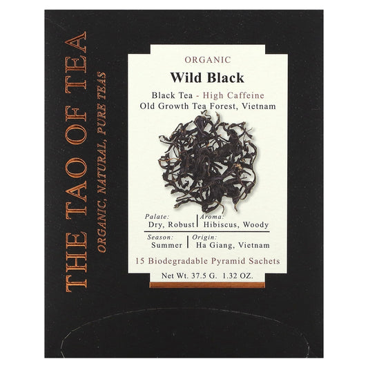 The Tao of Tea, Organic Black Tea, Wild Black, 15 Pyramid Sachets, 1.32 oz (37.5 g) - Image 1