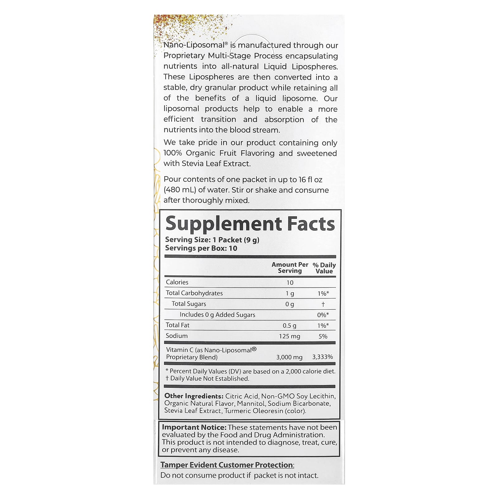 Liposomal Vitamin C Drink Mix by Aurora Nutrascience - 10 Packets - Image 2