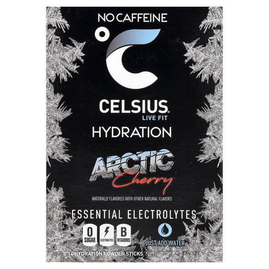 Arctic Cherry Celsius Hydration Powder Sticks - No Caffeine, Electrolytes &amp; B Vitamins - Image 1