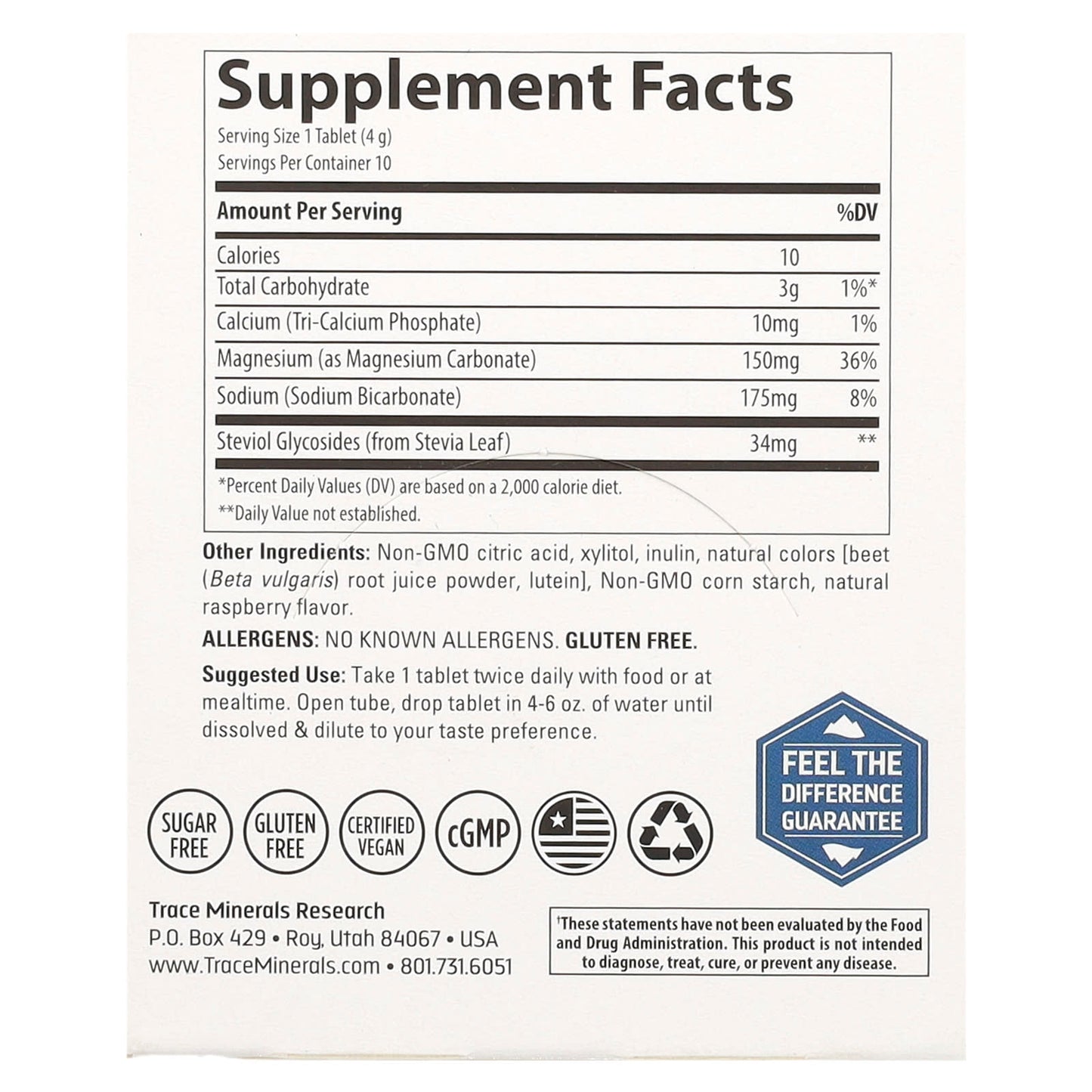 Trace, Magnesium Effervescent Tablets, Raspberry, 8 Tubes, 10 Tablets Each - Image 2